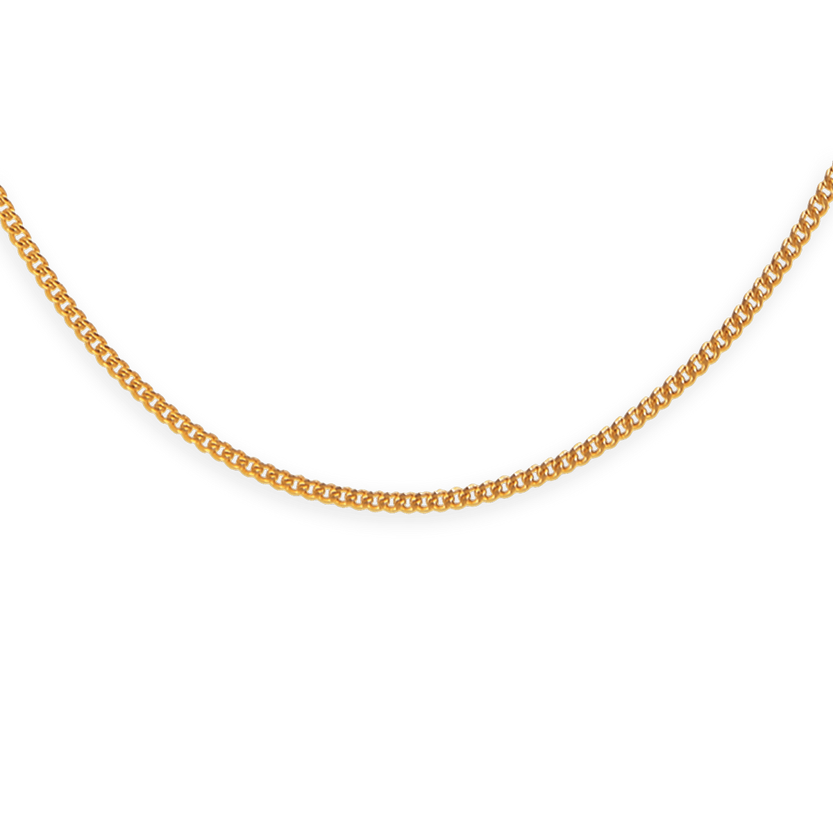 Collier Chaîne Plaqué Or Maille Gourmette Limé 1.5mm 45cm