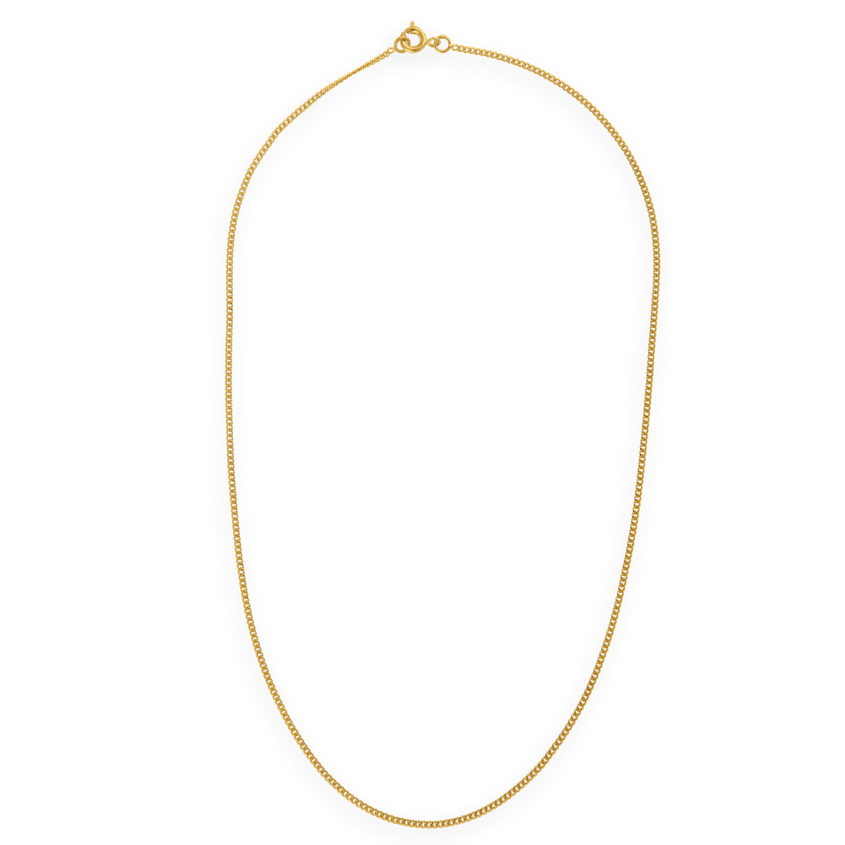 Collier Chaîne Plaqué Or Maille Gourmette Limé 1.5mm 45cm
