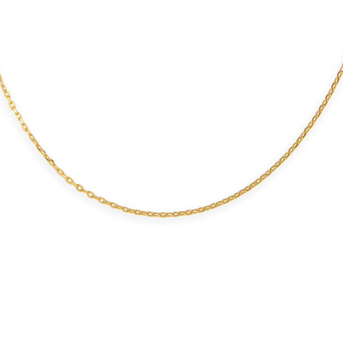 Collier Chaîne Plaqué Or Maille Forçat Limé 1.5mm 45cm