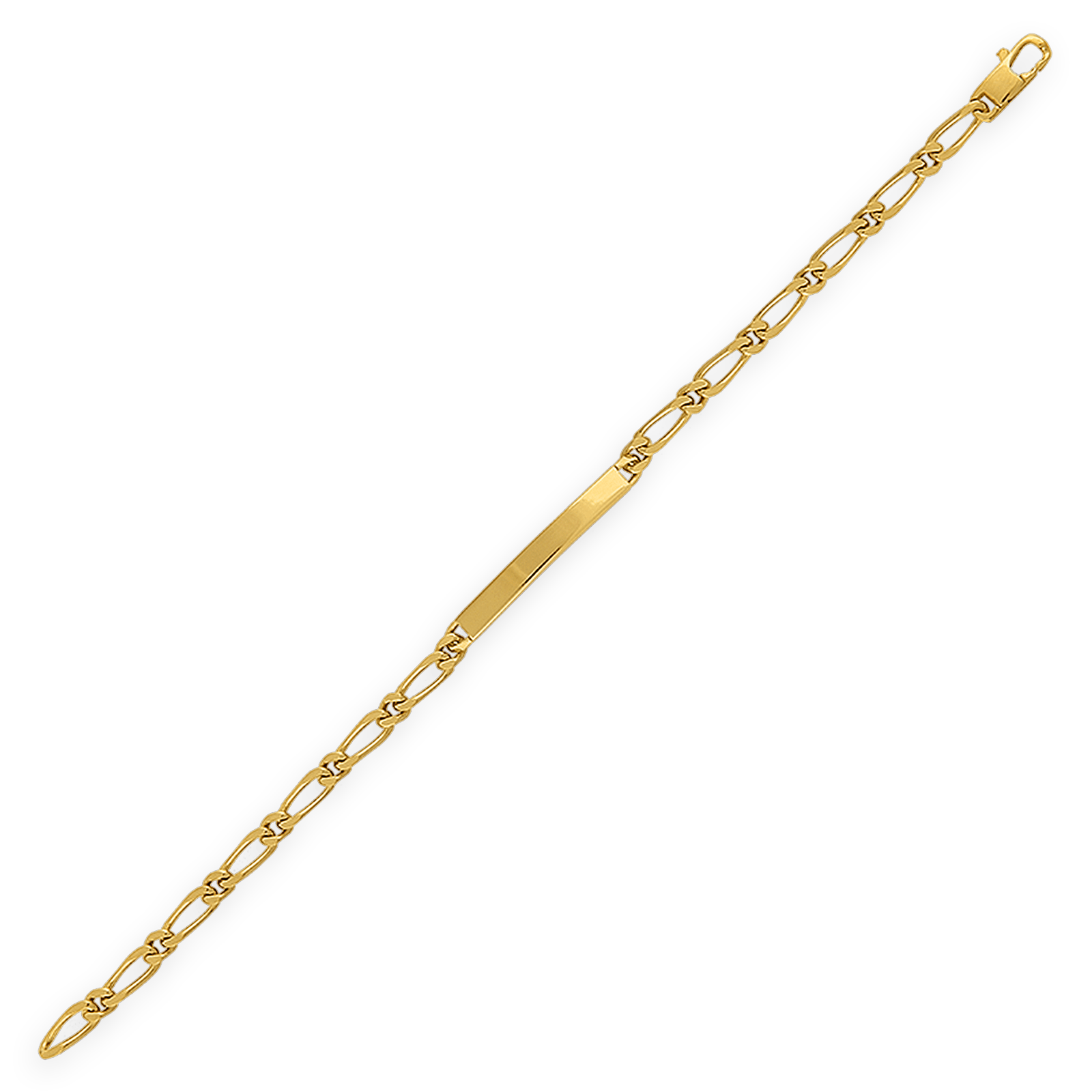 Bracelet Gourmette Identité Plaqué Or Maille Alternée