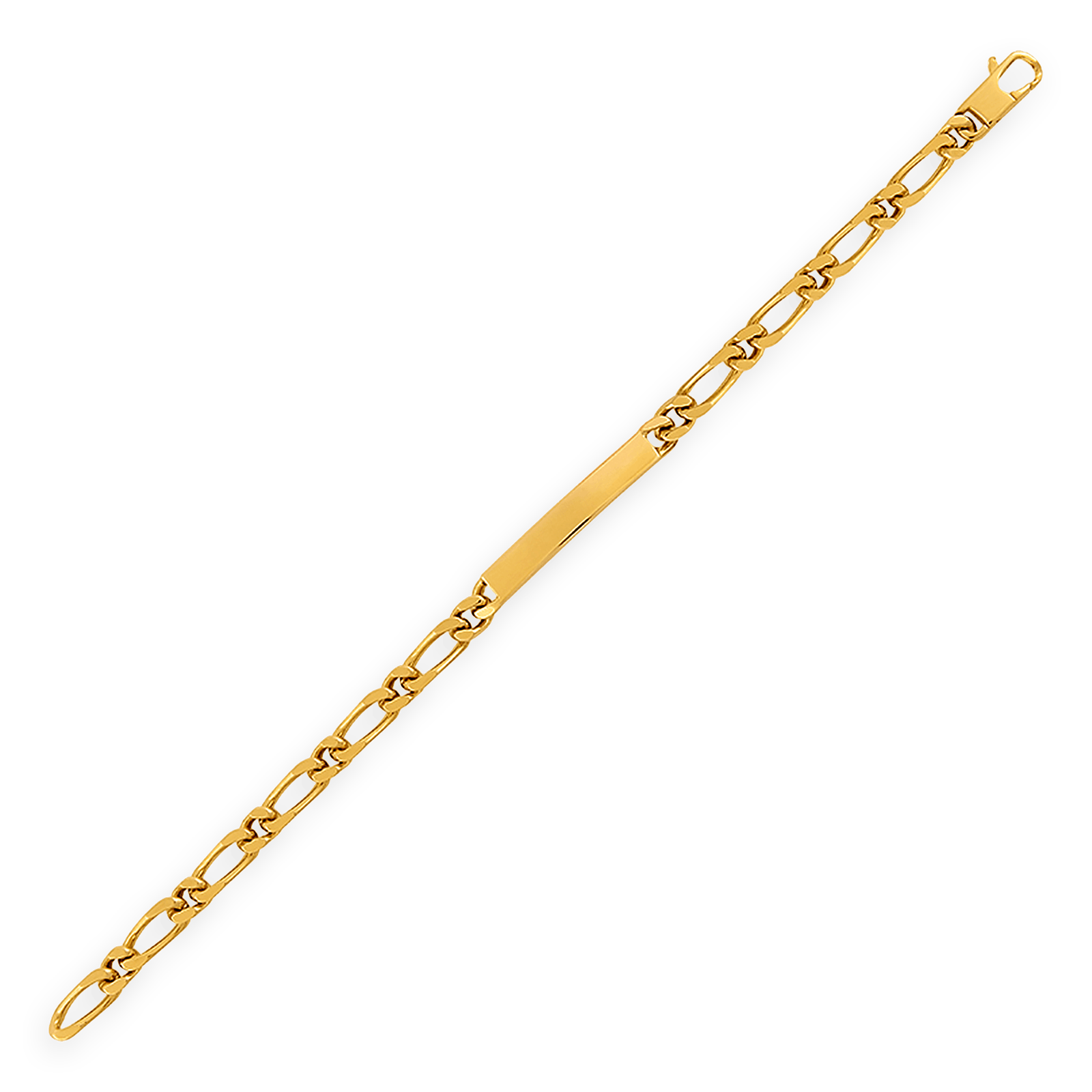 Bracelet Gourmette Identité Plaqué Or Maille Alternée