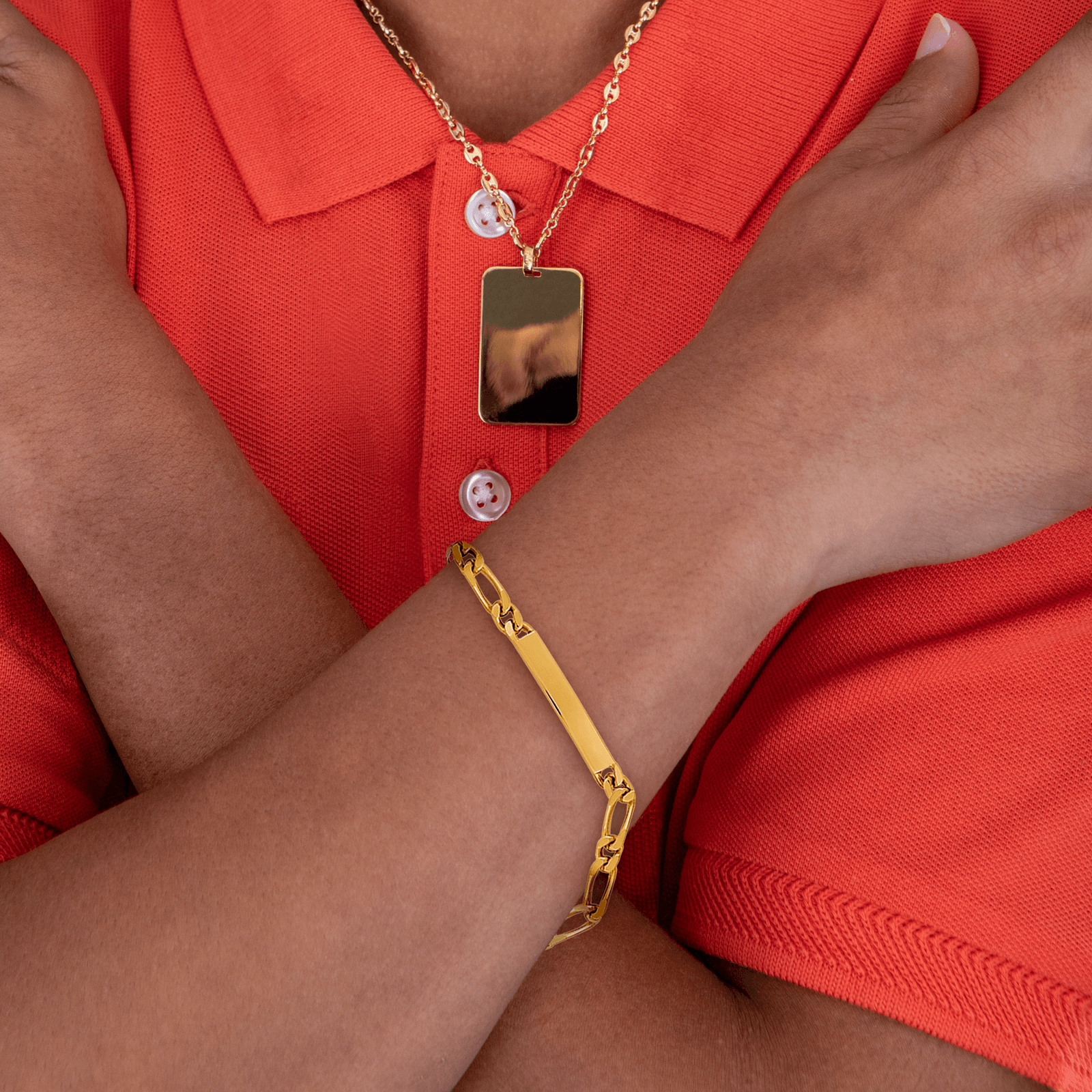 Bracelet Gourmette Identité Plaqué Or Maille Alternée