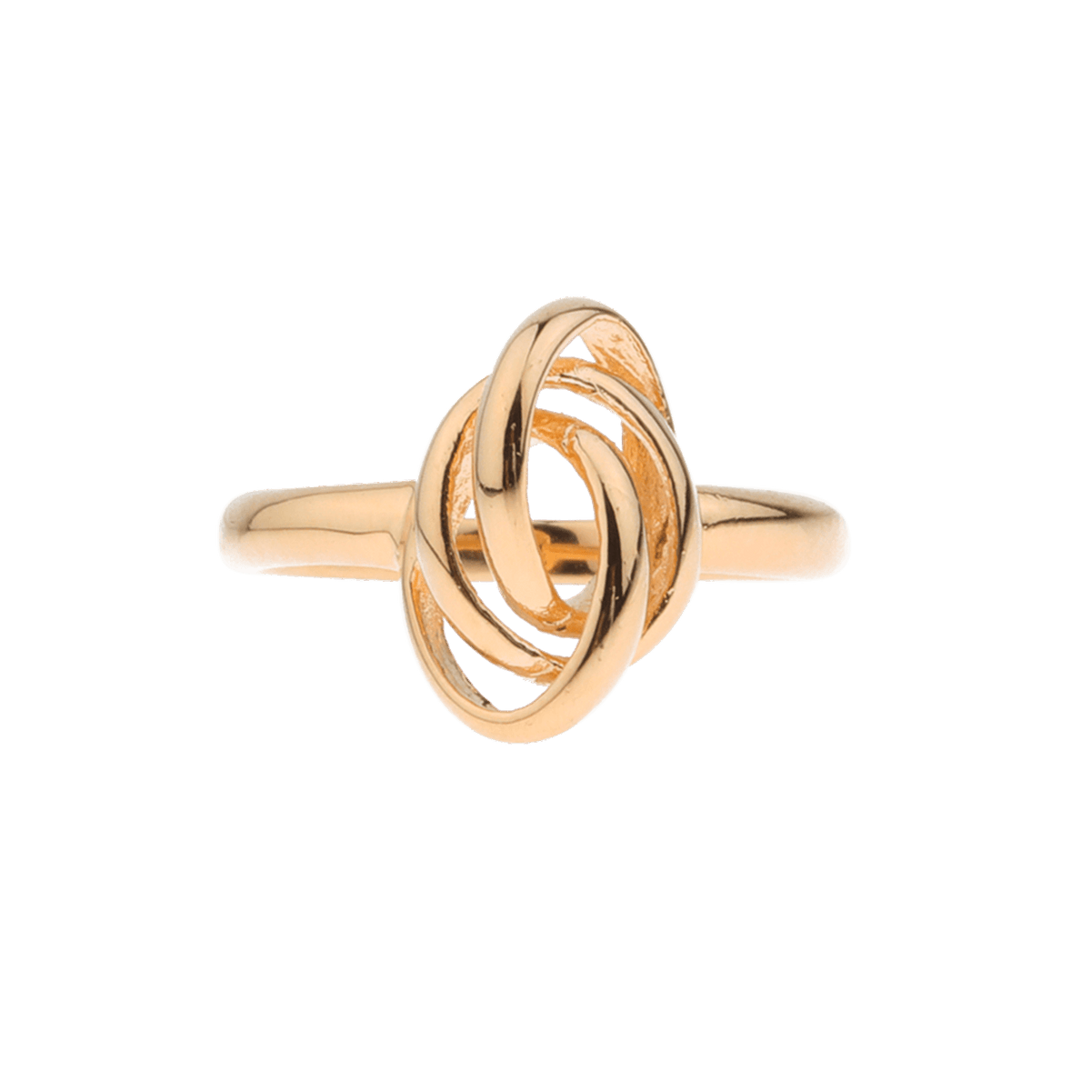 Bague Plaqué Or Nœud Forçat Antillais 15*10mm Corps 2mm Au Plus Etroit Taille 56