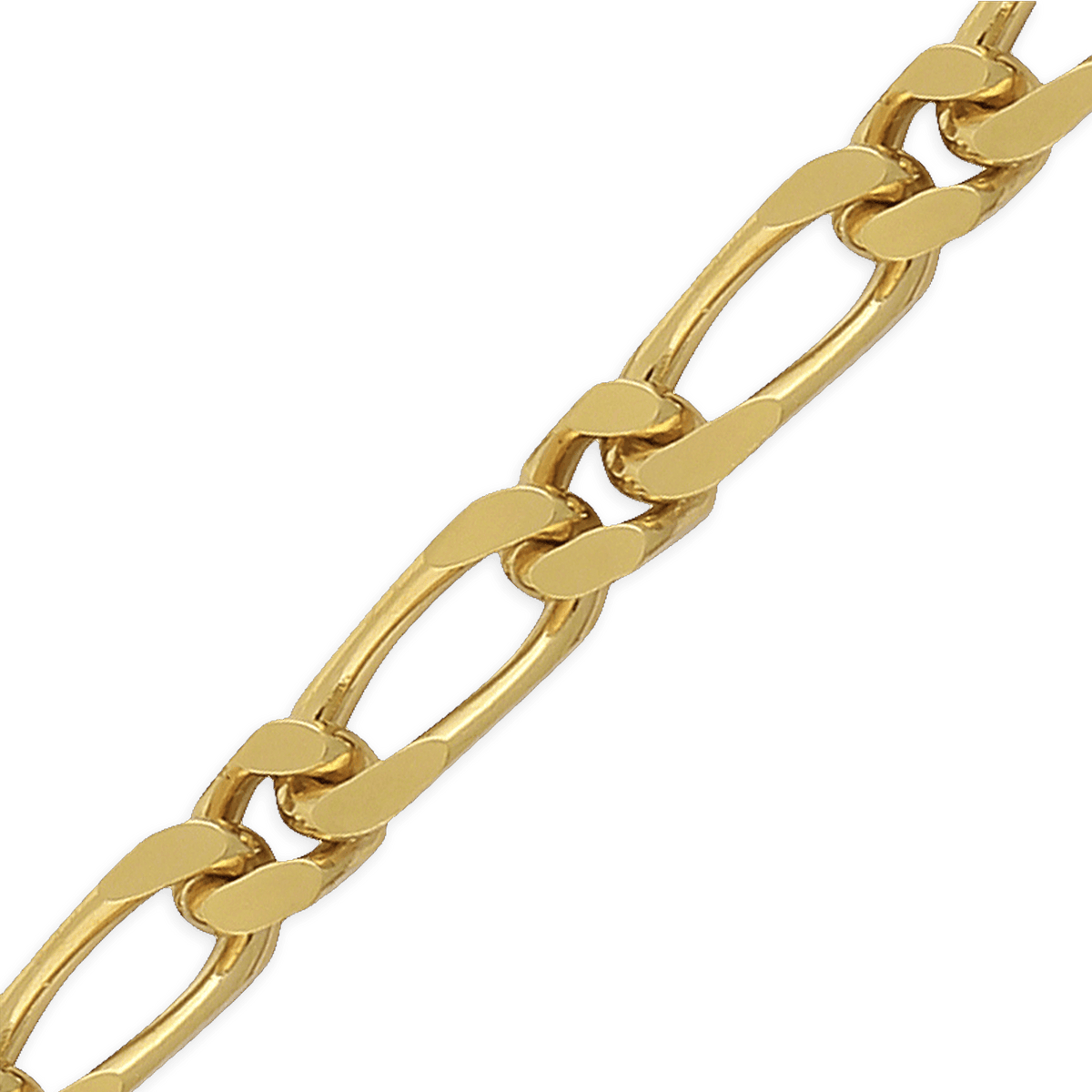 Bracelet Plaqué Or Maille Cheval Alterné 6mm 22cm
