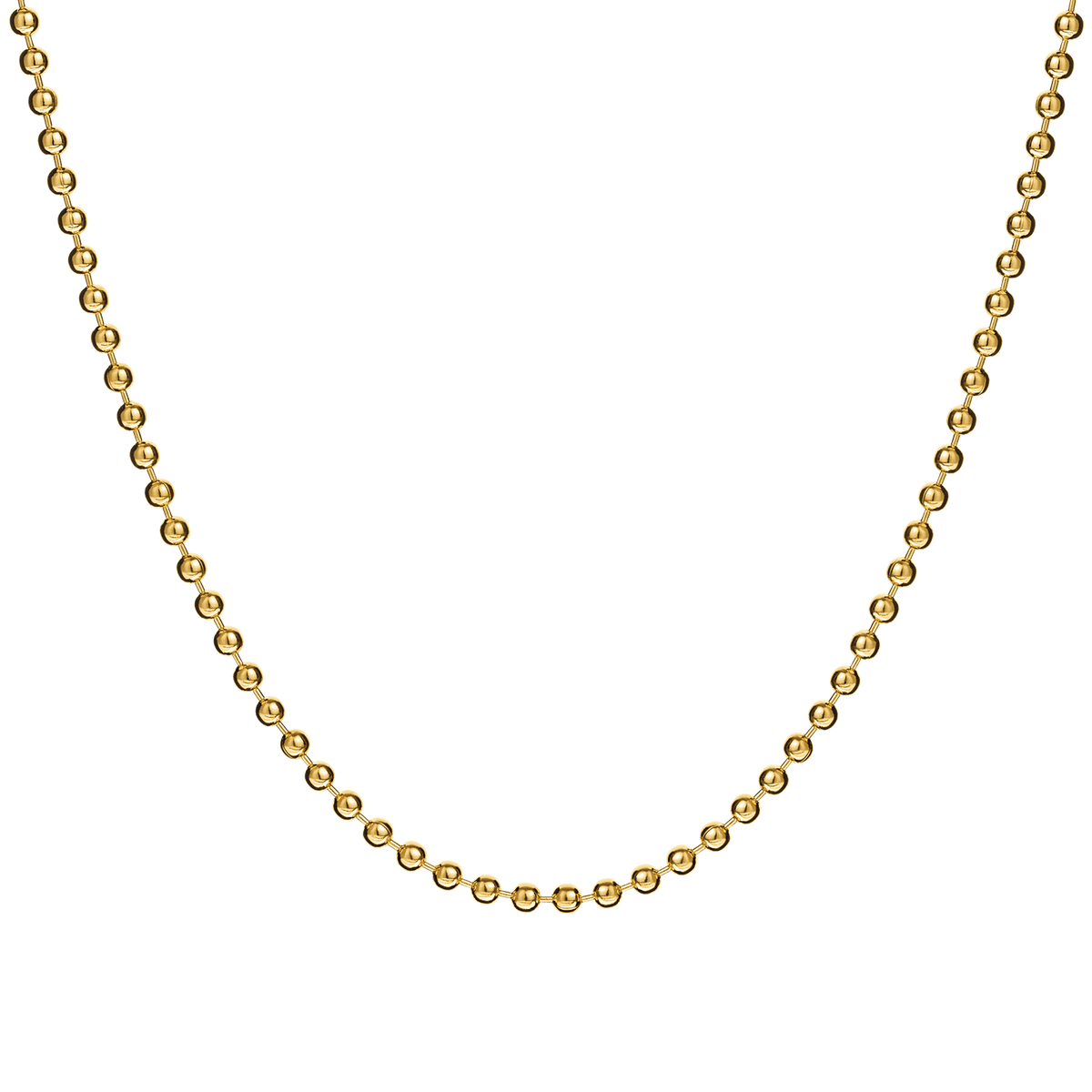 Collier Plaqué Or Maille Boules 2mm 45cm