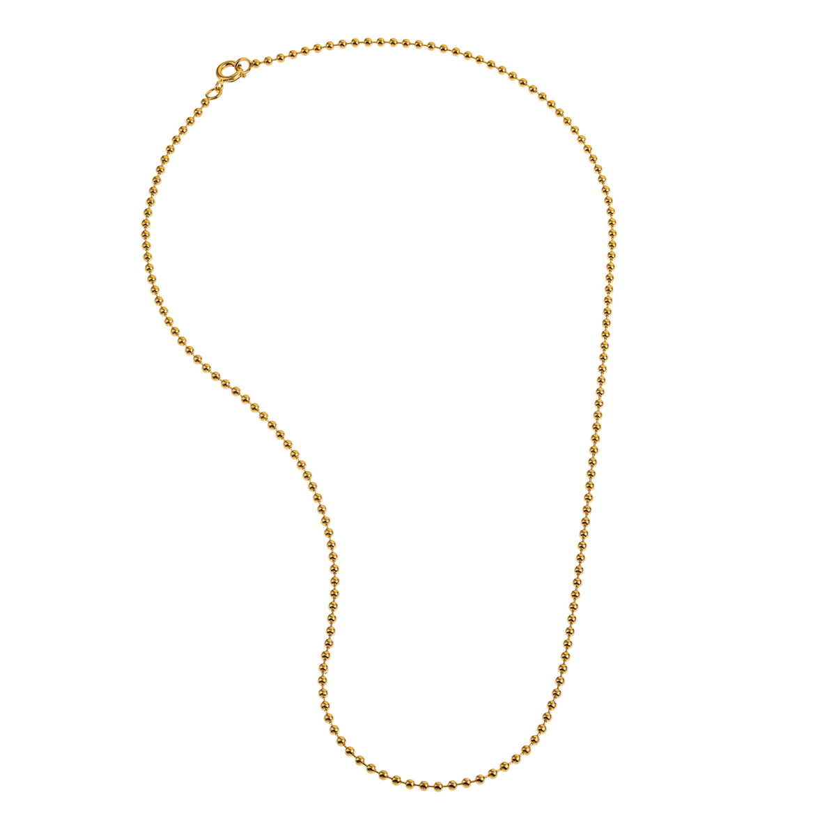 Collier Plaqué Or Maille Boules 2mm 45cm