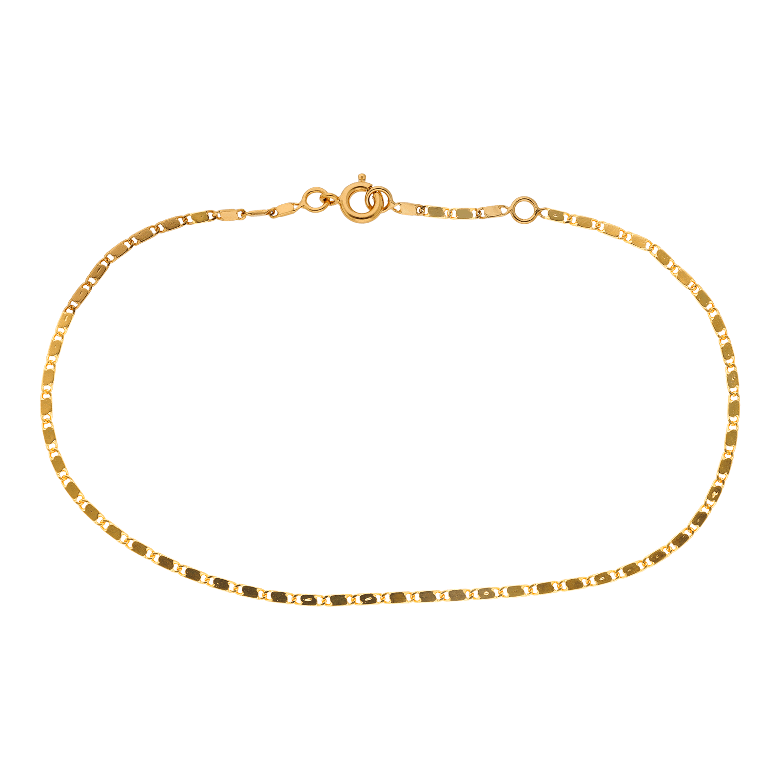 Chaîne Cheville Maille Chemin De Fer 1.6mm 23A25cm Plaqué Or