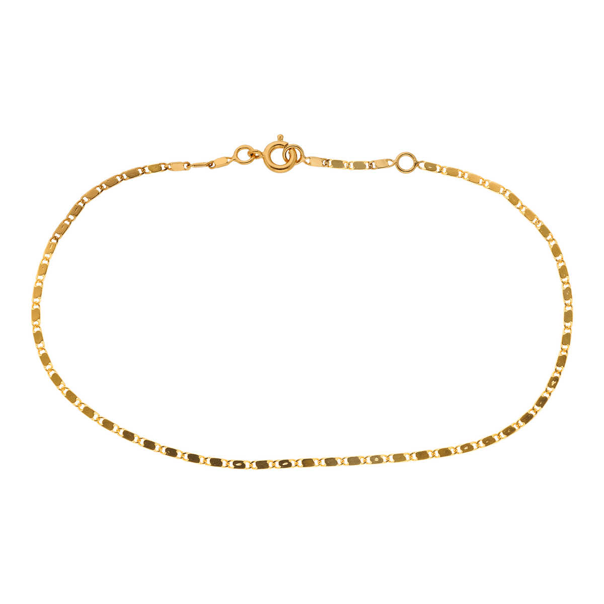 Chaîne Cheville Plaqué Or Maille Chemin De Fer 1.6mm 23 à 25cm