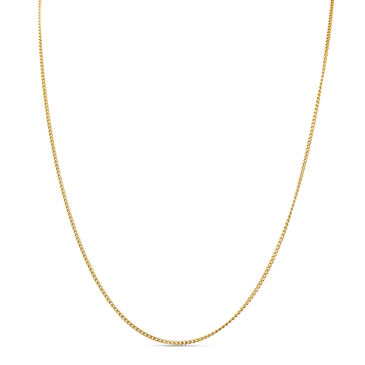 Collier Chaîne Plaqué Or Maille Gourmette Limé 1.3mm 45cm