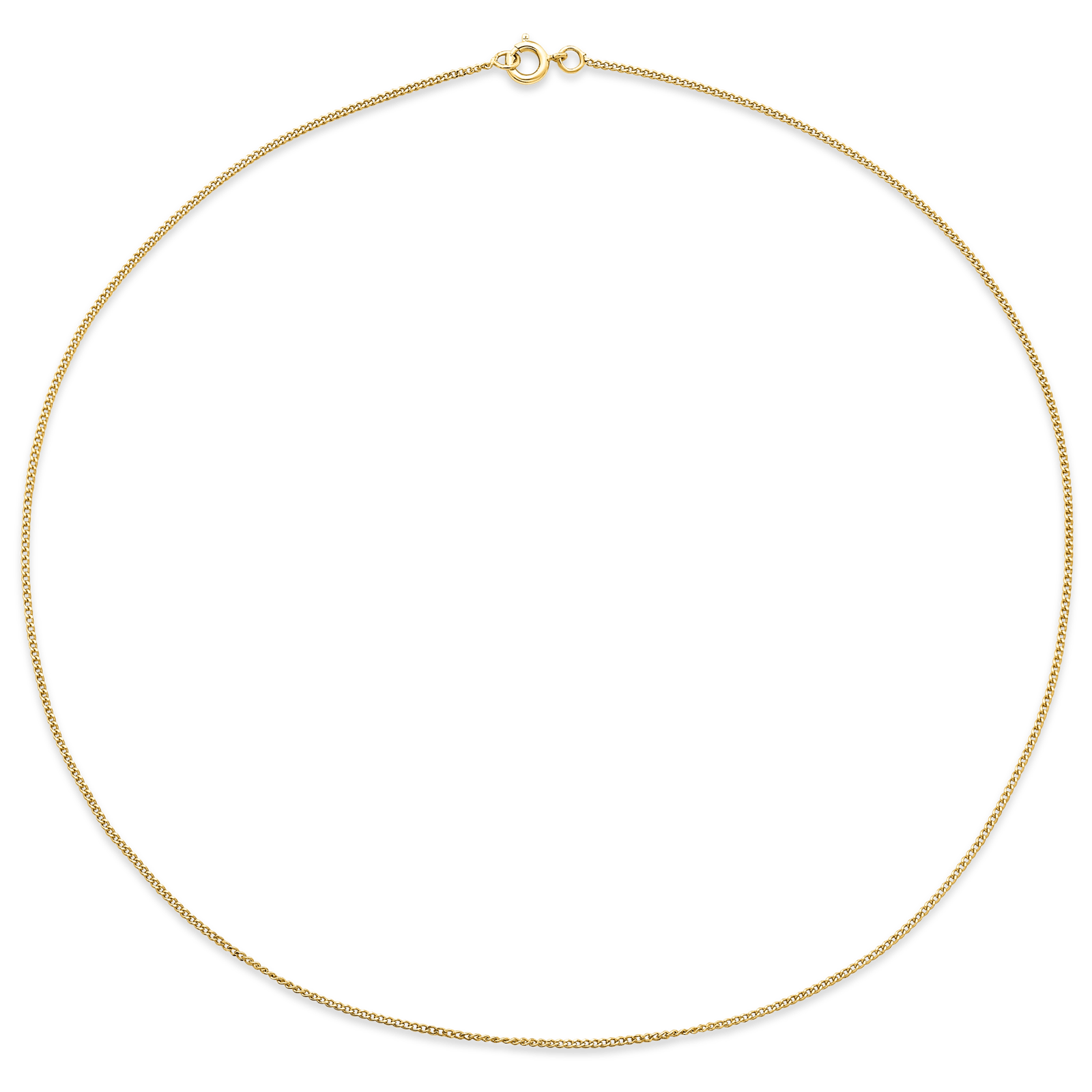 Collier Chaîne Plaqué Or Maille Gourmette Limé 1.3mm 45cm