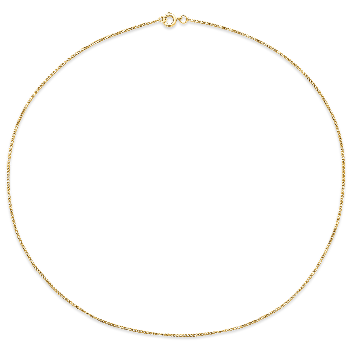 Collier Chaîne Plaqué Or Maille Gourmette Limé 1.3mm 45cm
