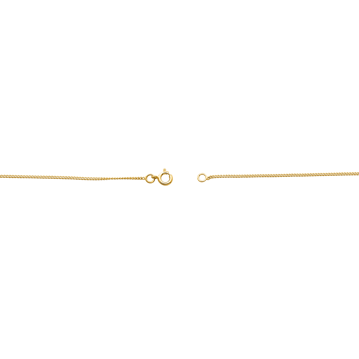 Collier Chaîne Plaqué Or Maille Gourmette Limé 1.3mm 45cm