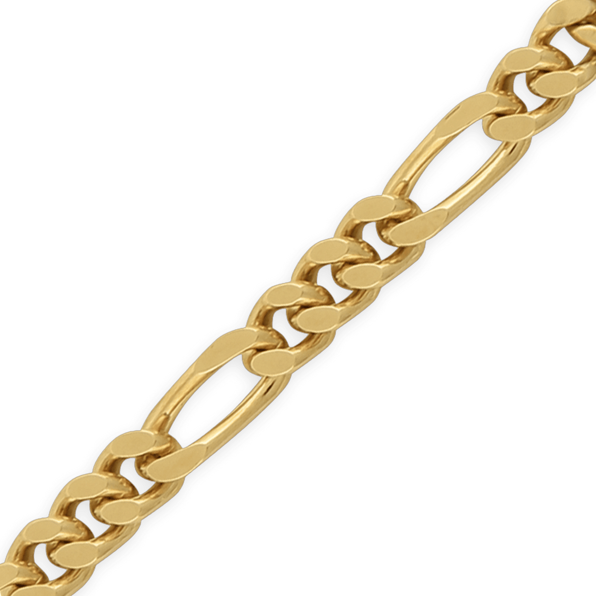 Bracelet Plaqué Or Maille Cheval Alterné 5mm 21cm