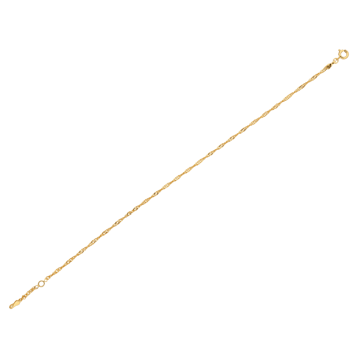 Chaîne Cheville Plaqué Or Maille Singapour 2.2mm 23 à 25cm