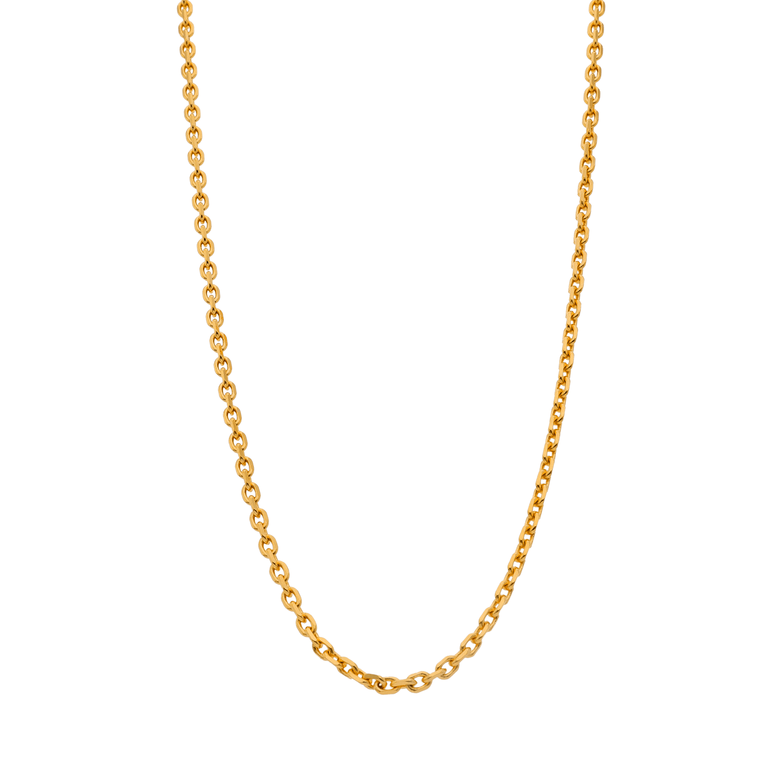 Collier Chaîne Maille Forçat Limé 2.6mm 55cm Plaqué Or