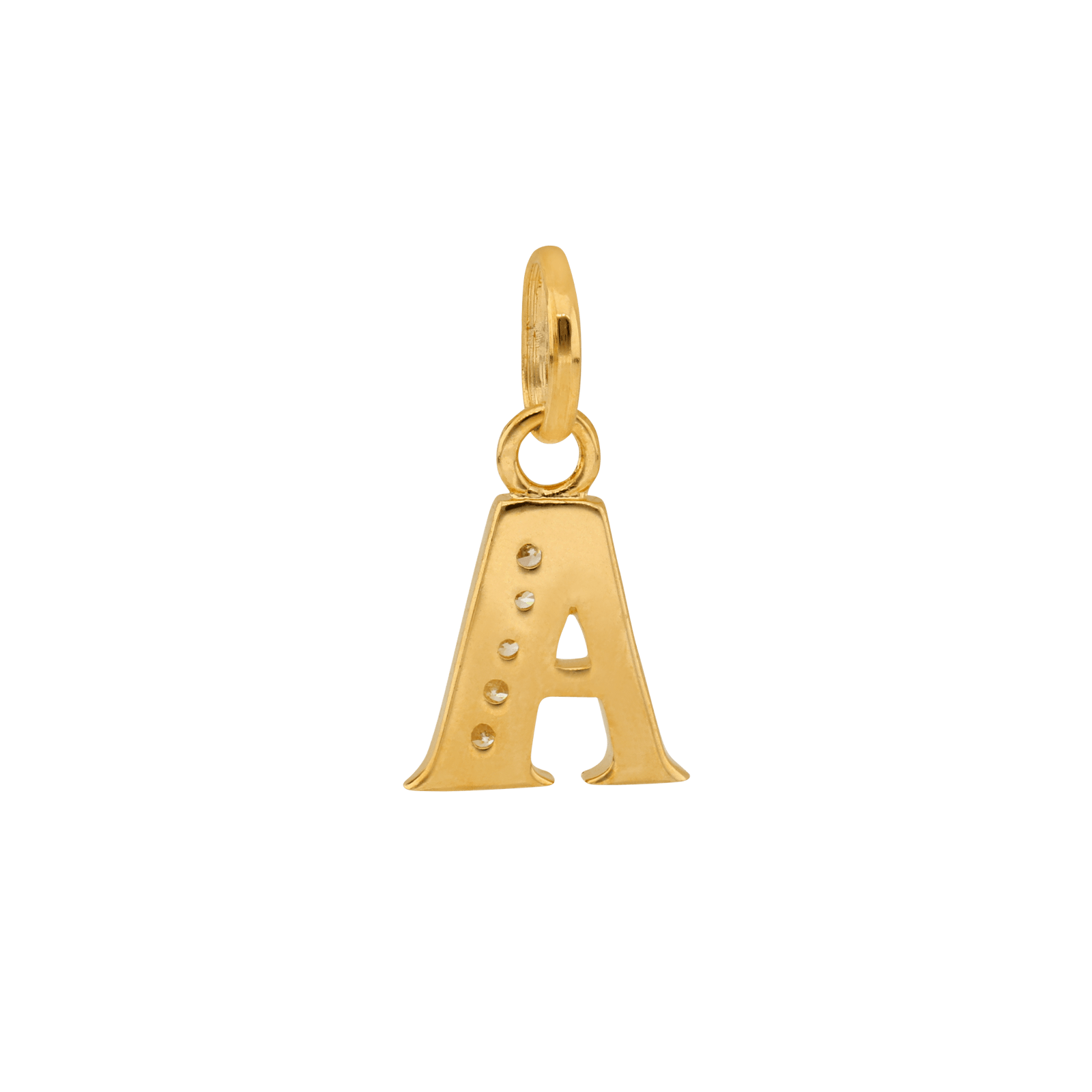 Pendentif Lettre A Zirconium 11*22mm Plaqué Or
