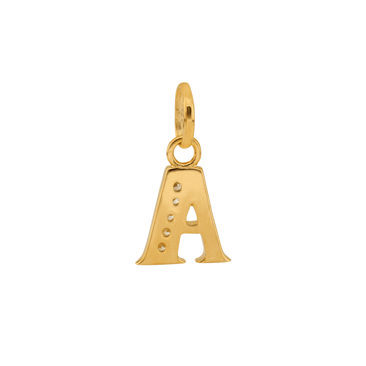 Pendentif Plaqué Or Lettre A Zirconium 11*22cm Avec Bélière