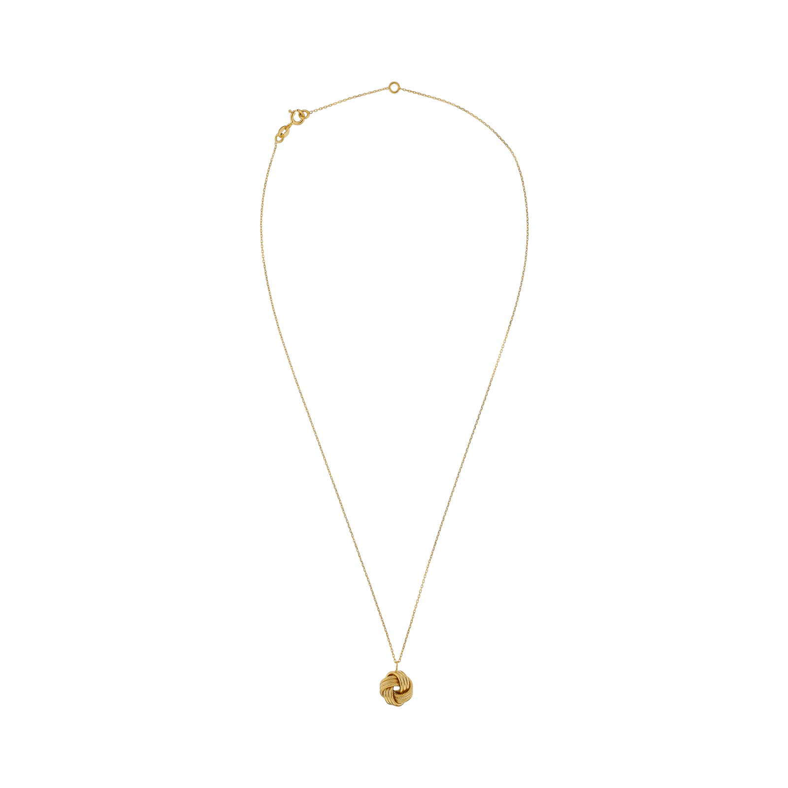 Collier Pendentif Nœud Lisse et Godronné 12mm 45cm
