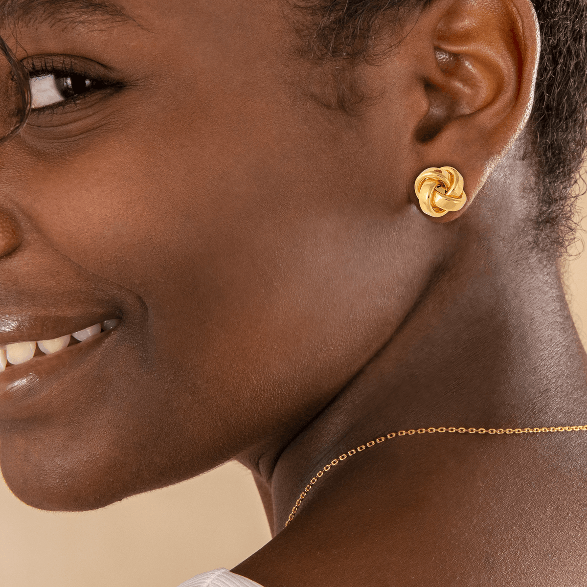 Boucles D'oreilles Or 375 Nœud Fantaisie 11.5mm