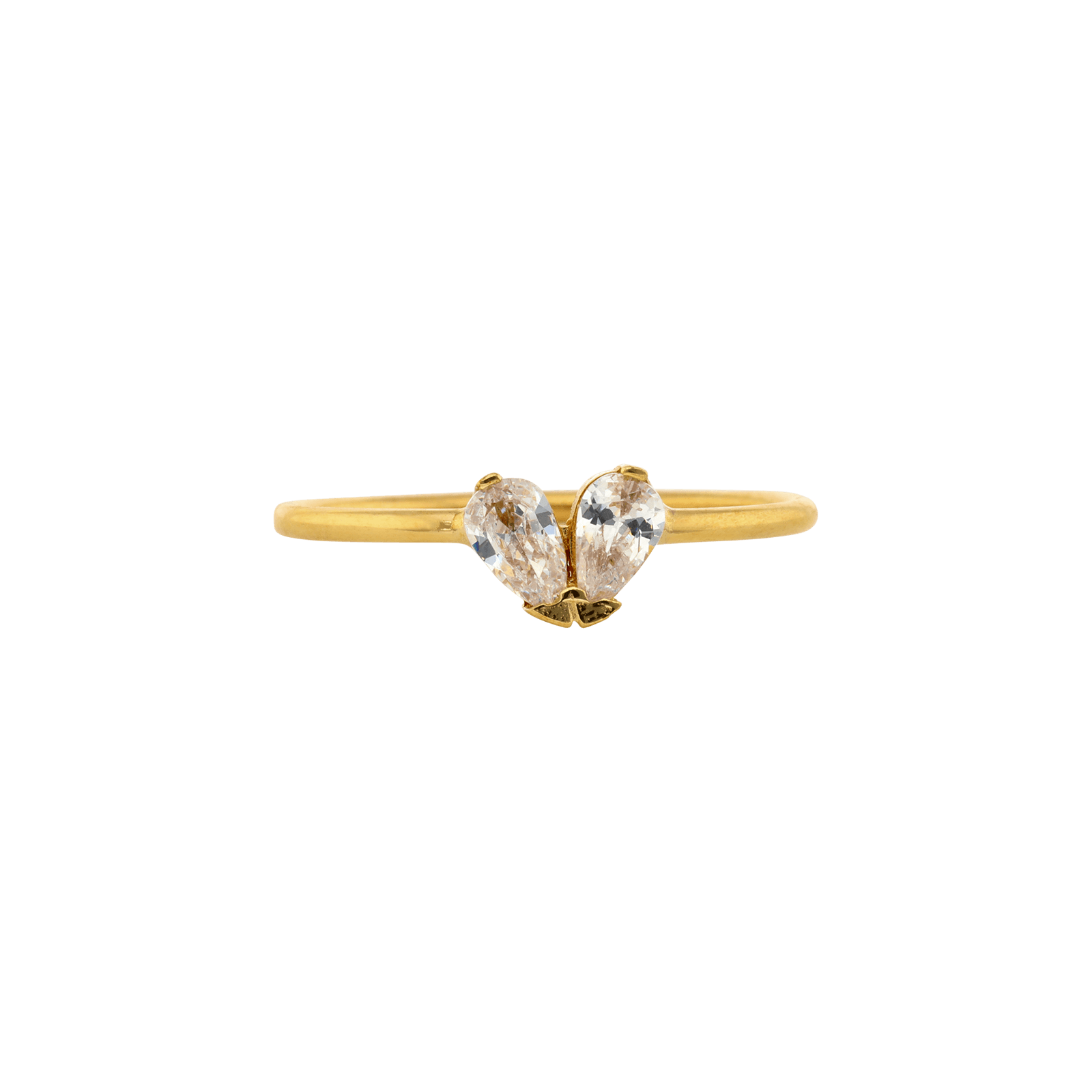 bague deux gouttes 750 oxyde/zircon