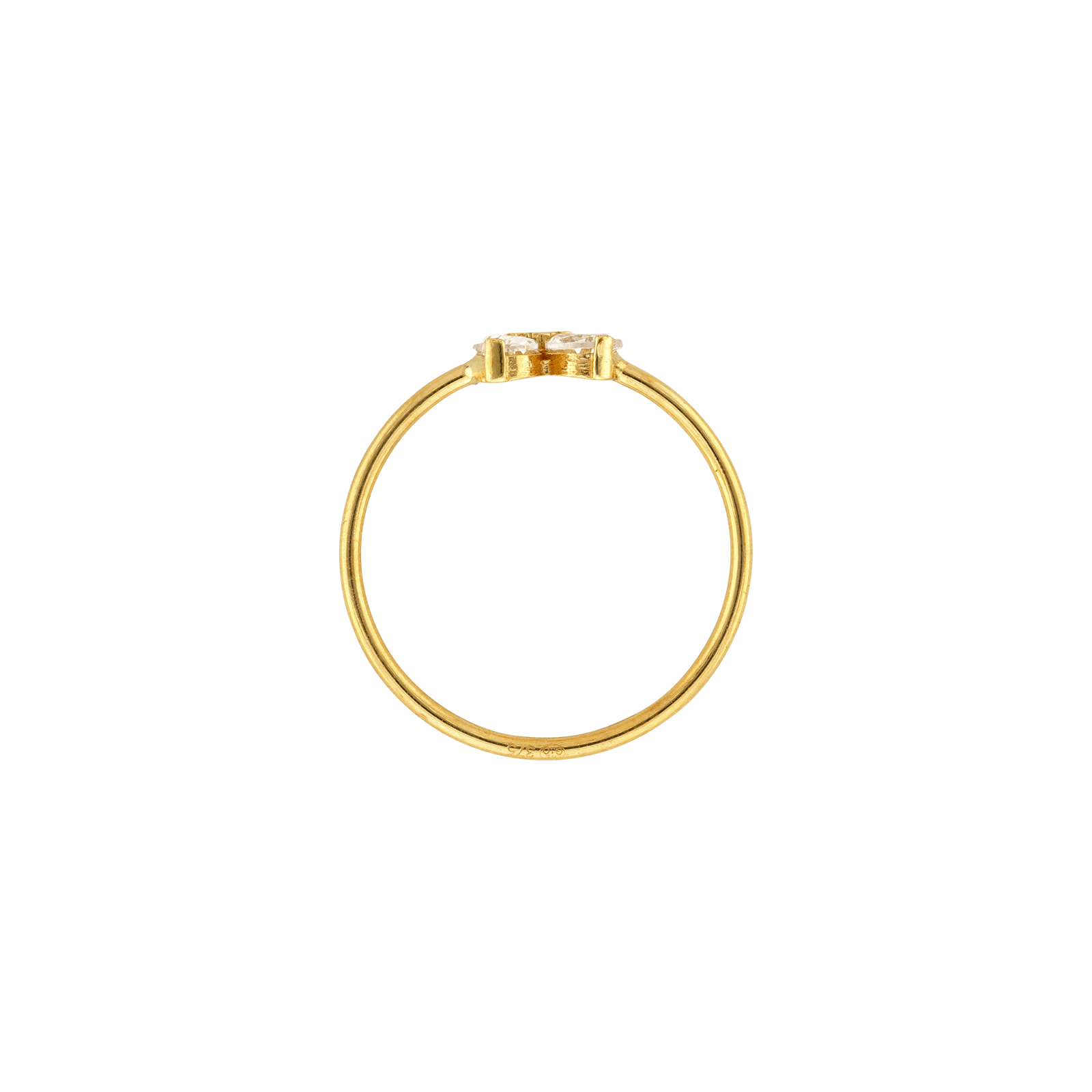 bague deux gouttes 750 oxyde/zircon