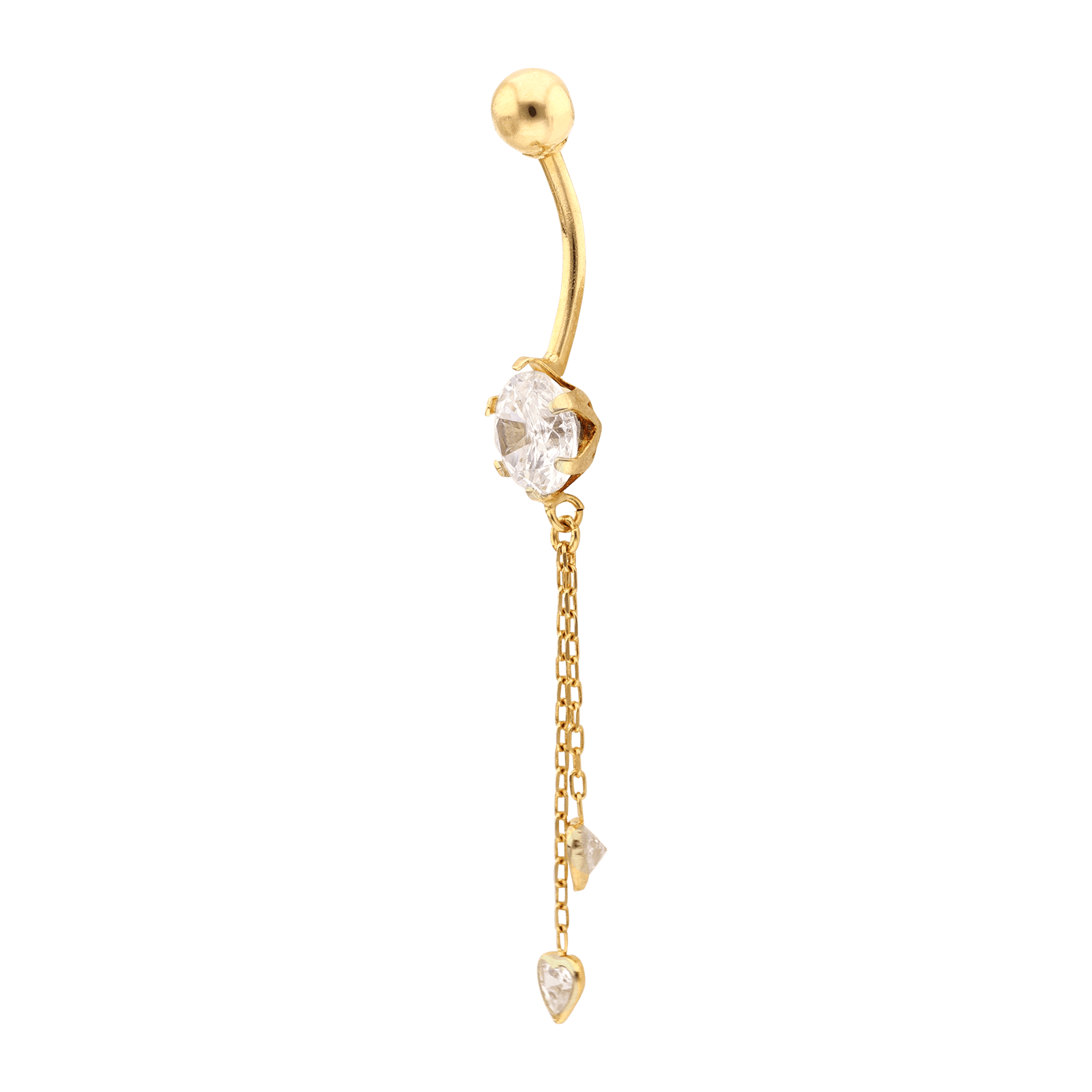 piercing nombril Oxyde de Zirconium Rond 6mm 2 coeurs Oxyde de Zirconium 6 mm x 3 mm
