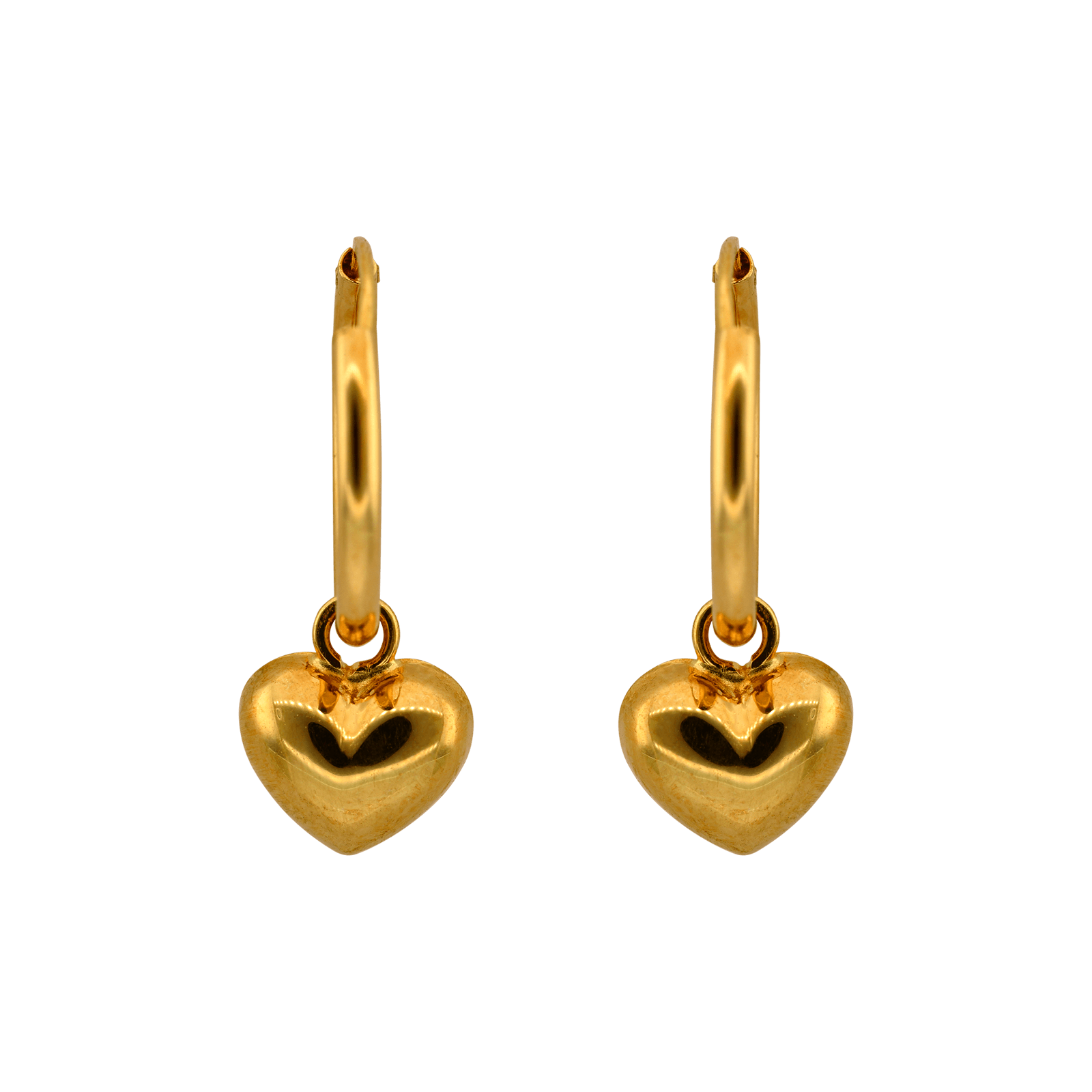 Boucles d'oreilles Créoles et coeur or750