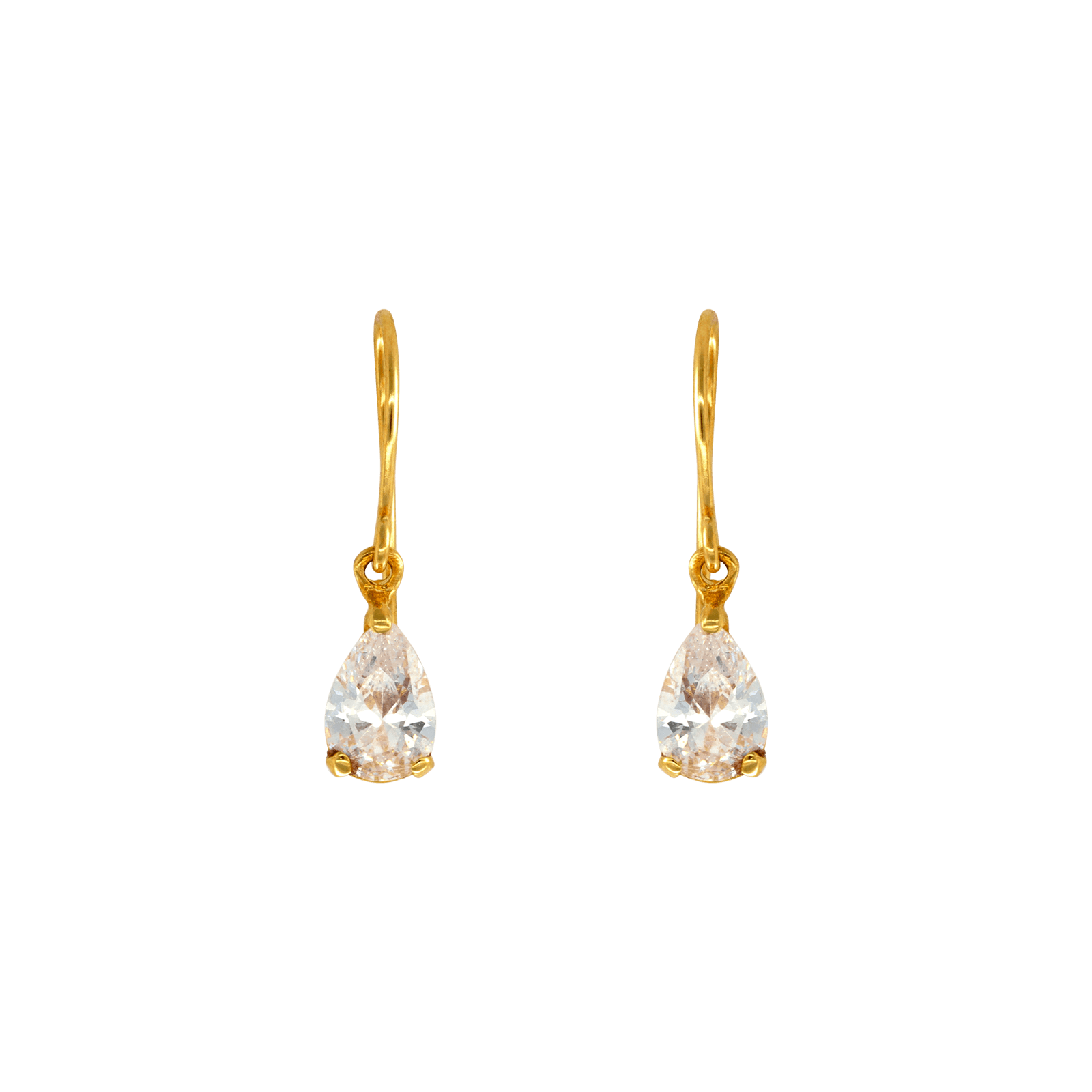 Boucles d'Oreilles crochet poire Zirconia Cubique 6x4 Plaque fine/DIVERS