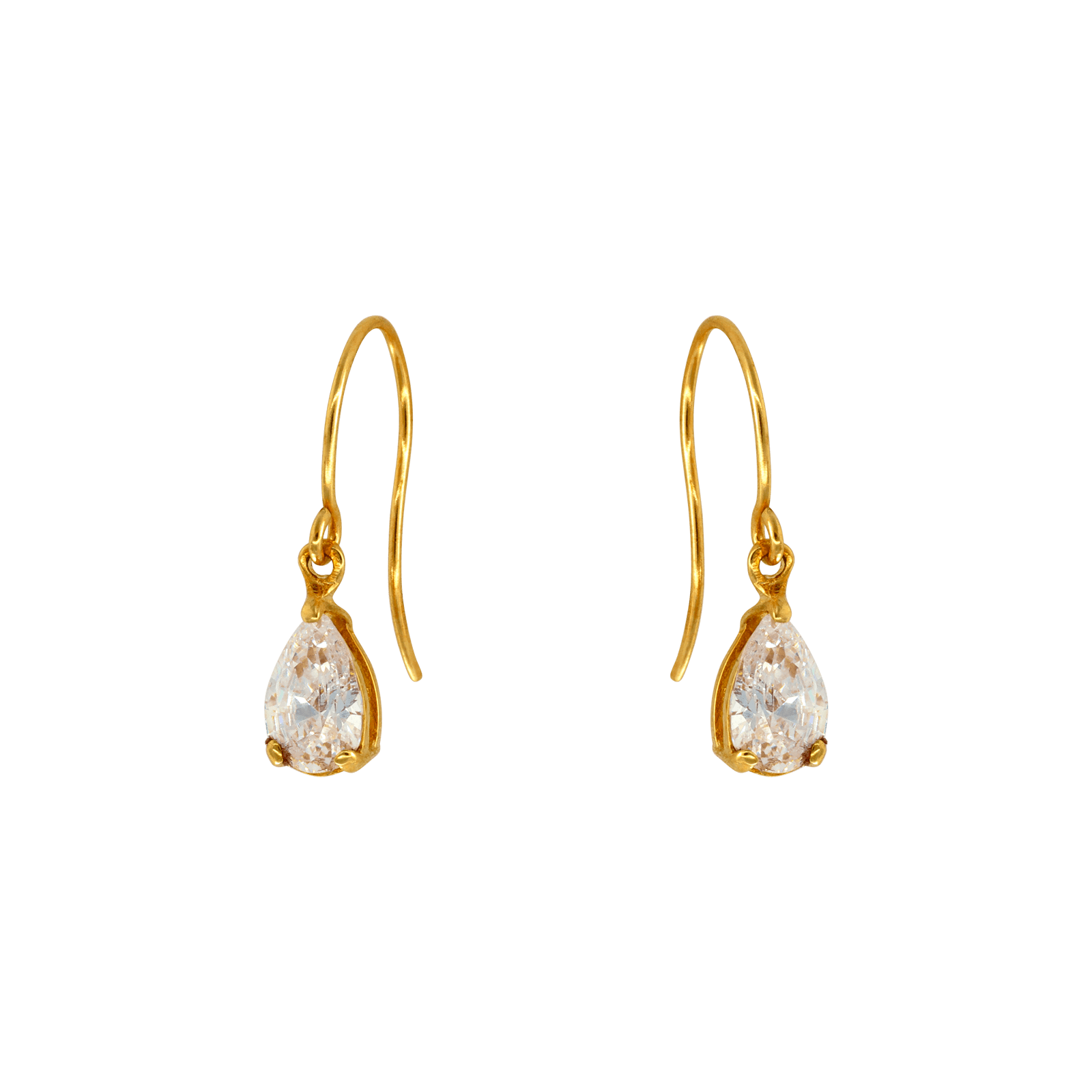 Boucles d'Oreilles crochet poire Zirconia Cubique 6x4 Plaque fine/DIVERS
