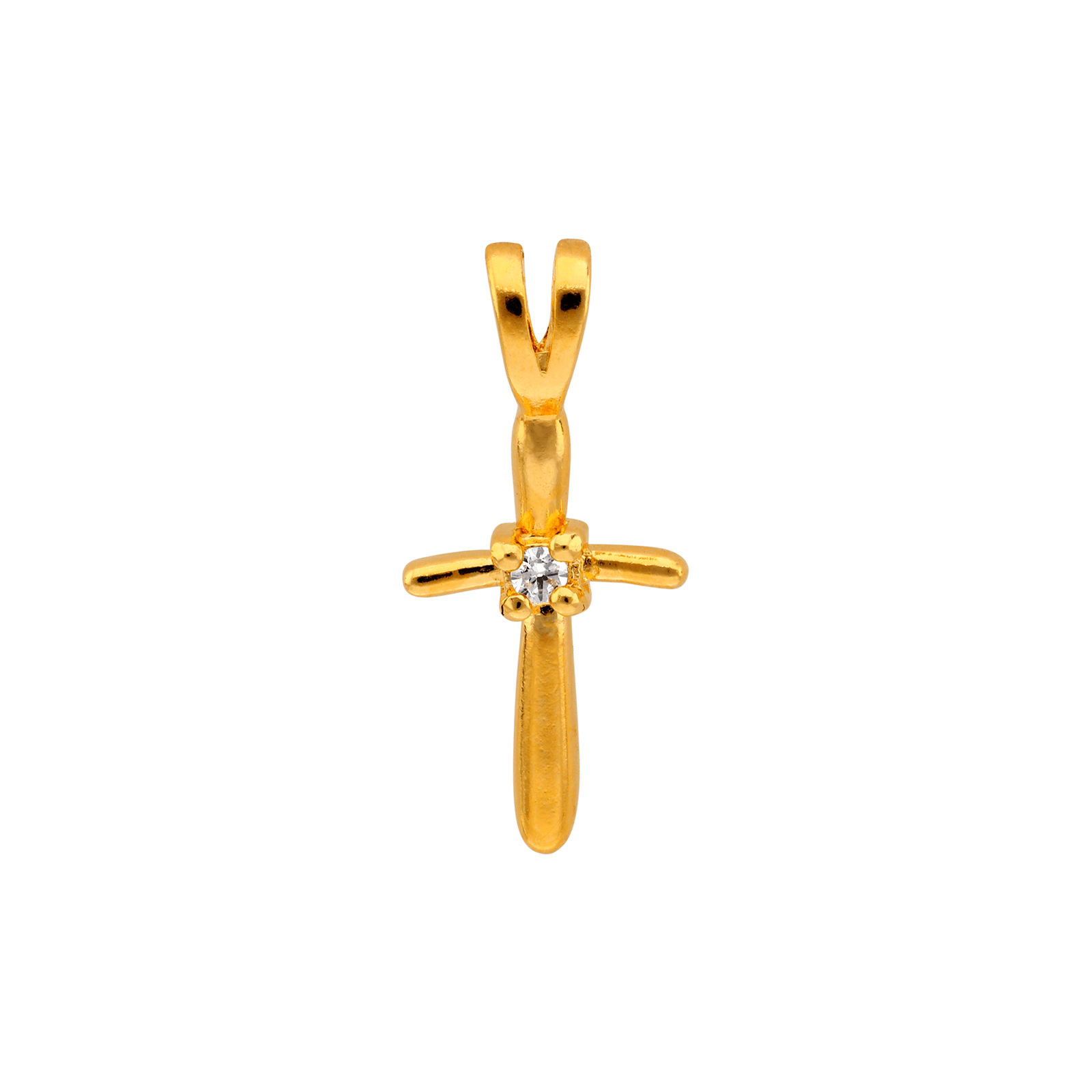 Plaqué or Oxyde de Zirconium croix