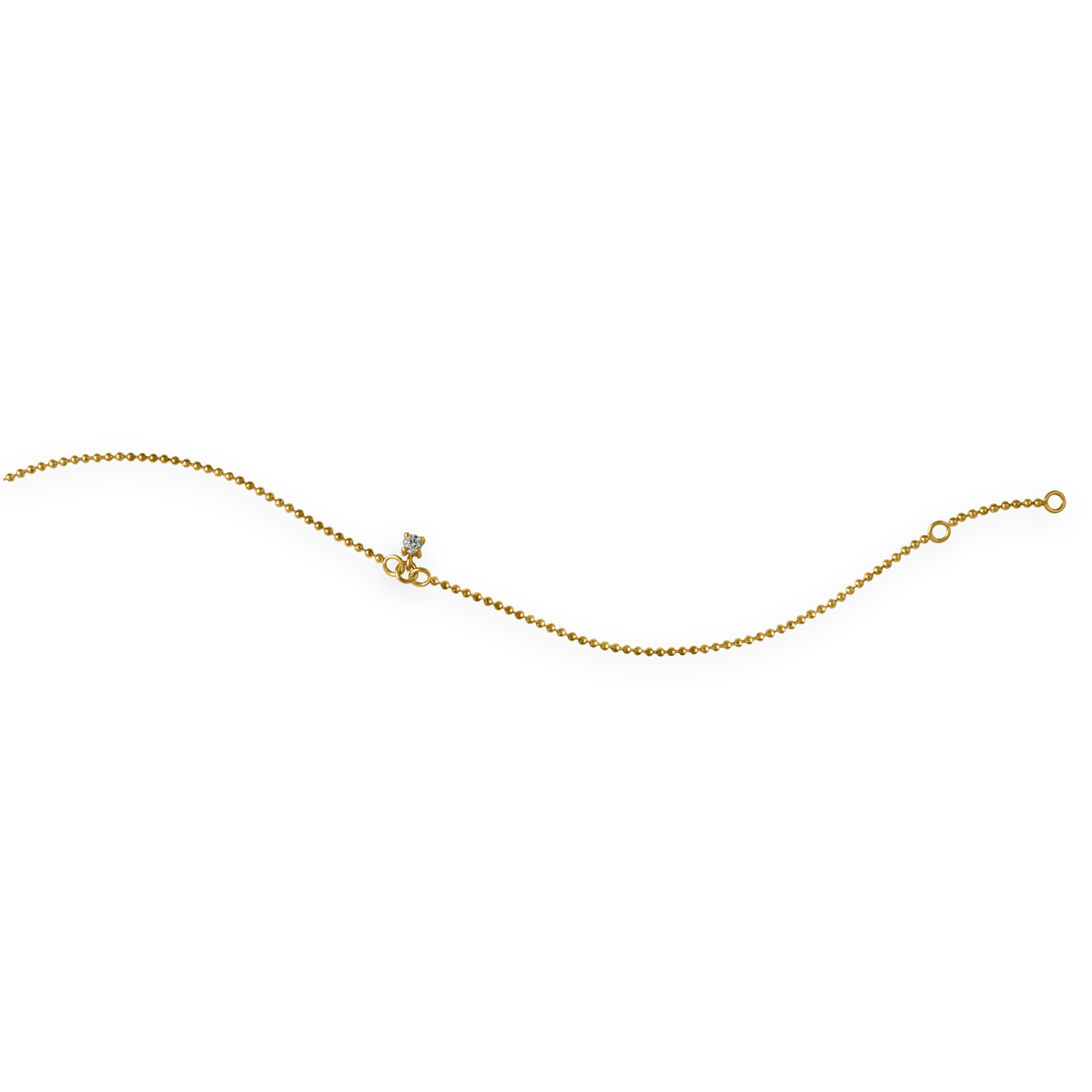 Chaîne Cheville Plaqué Or Grain D'or Zirconium