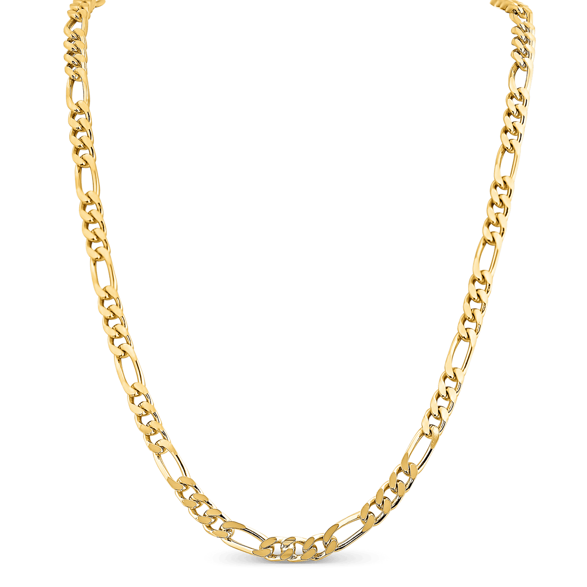 Collier Plaqué Or Maille Cheval Plate Alterné 5mm 60cm