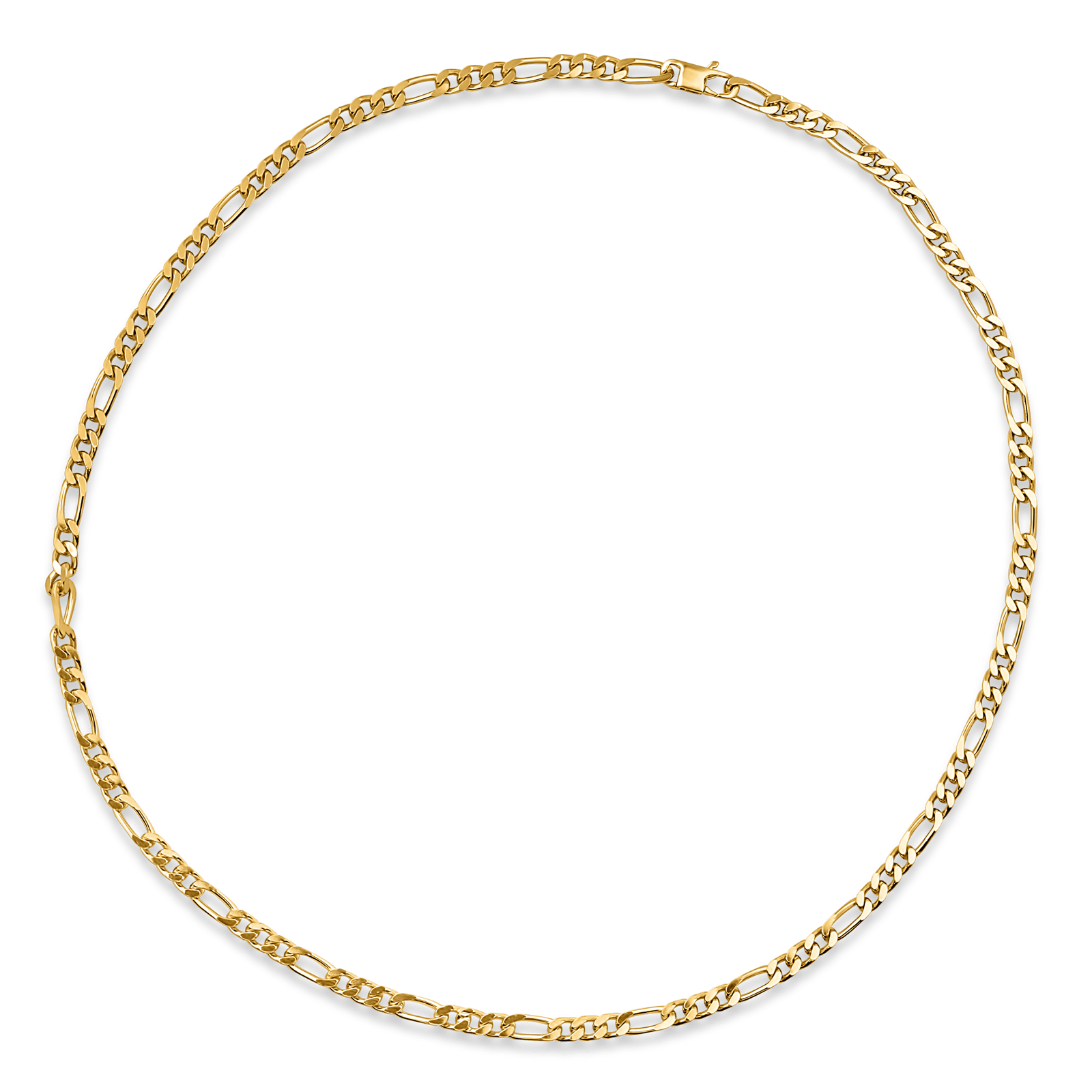 Collier Plaqué Or Maille Cheval Plate Alterné 5mm 60cm