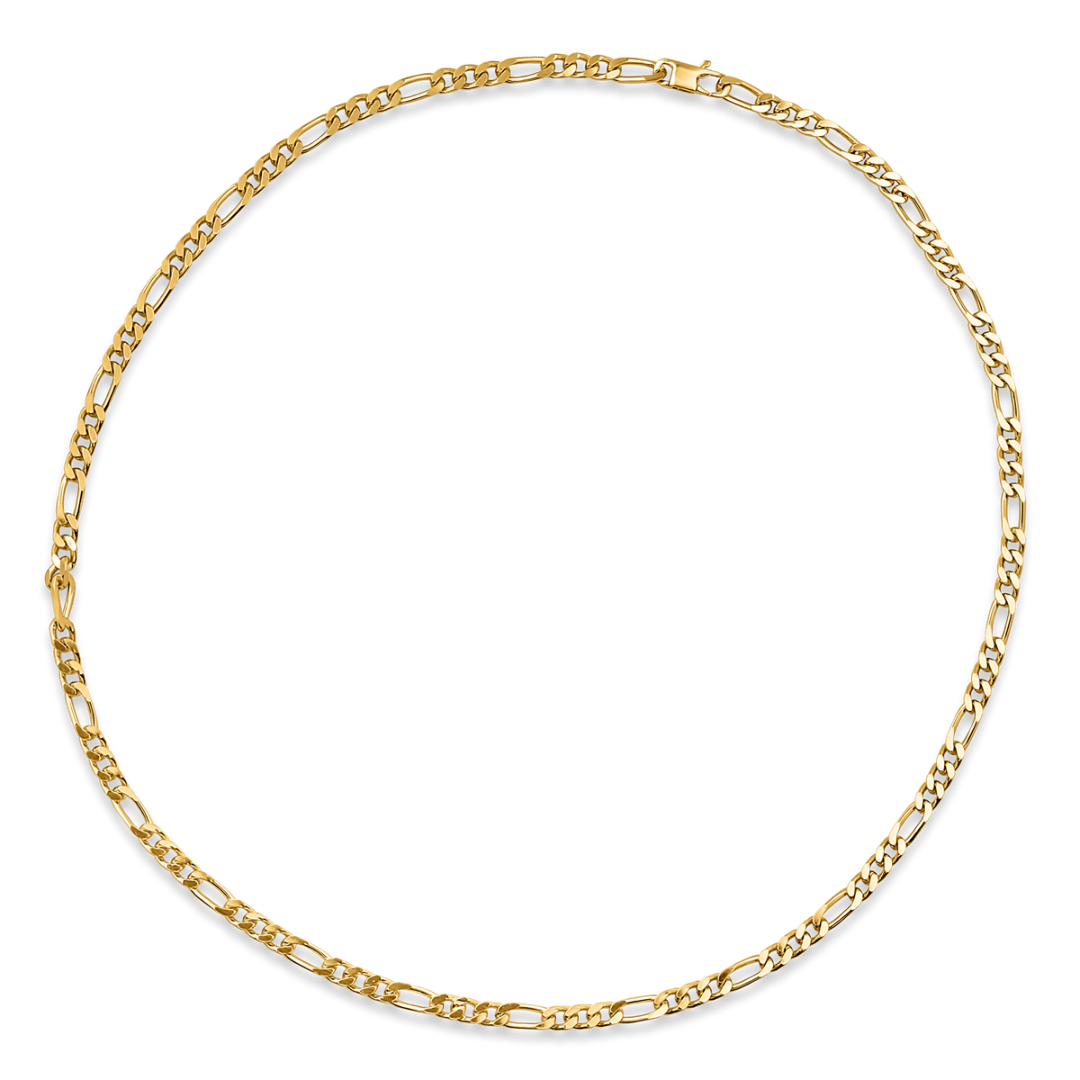 Collier Plaqué Or Maille Cheval Plate Alterné 5mm 60cm