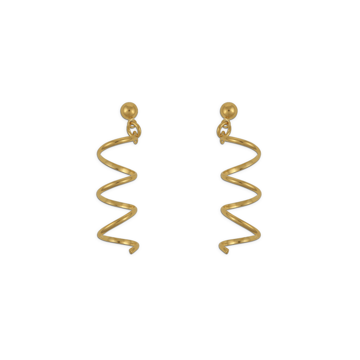 Boucles D'oreilles Plaqué Or Pendant 45mm Tortillon 5*35mm