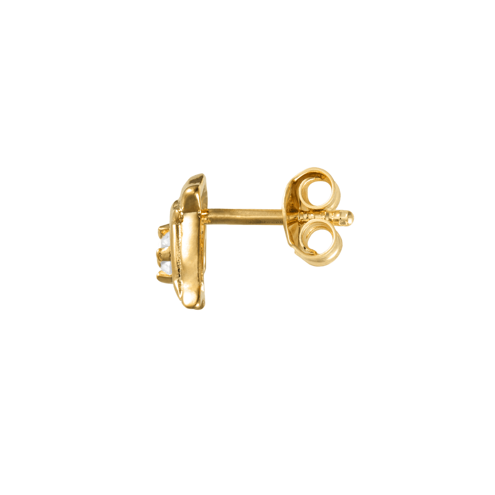Boucles D'oreilles Plaqué Or 8.5*10mm Dauphin Cristal Blanc