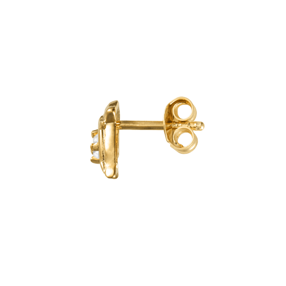Boucles D'oreilles Plaqué Or Dauphin Cristal Blanc 8.5*10mm