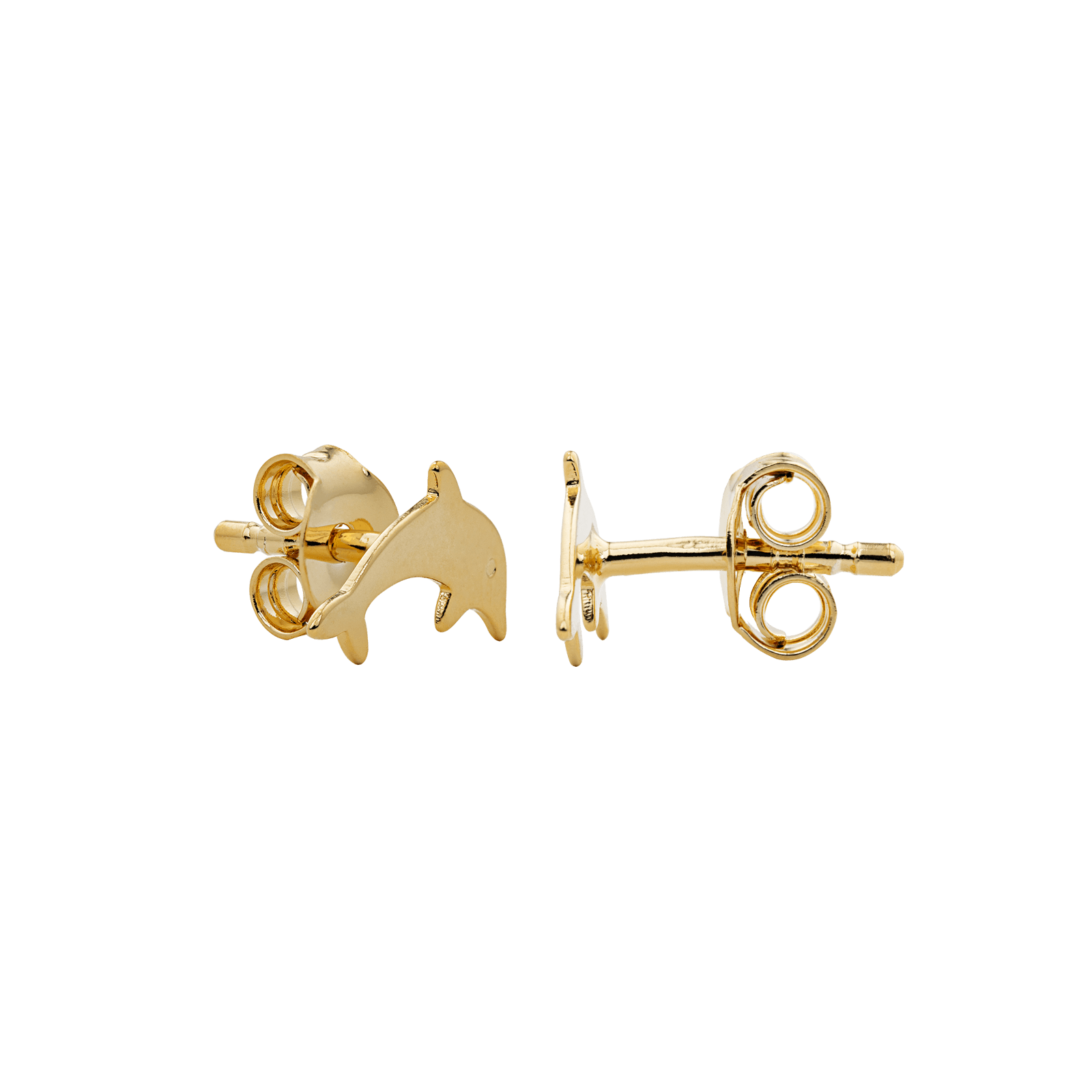 Boucles D'oreilles Plaqué Or Dauphin 5.5*11mm