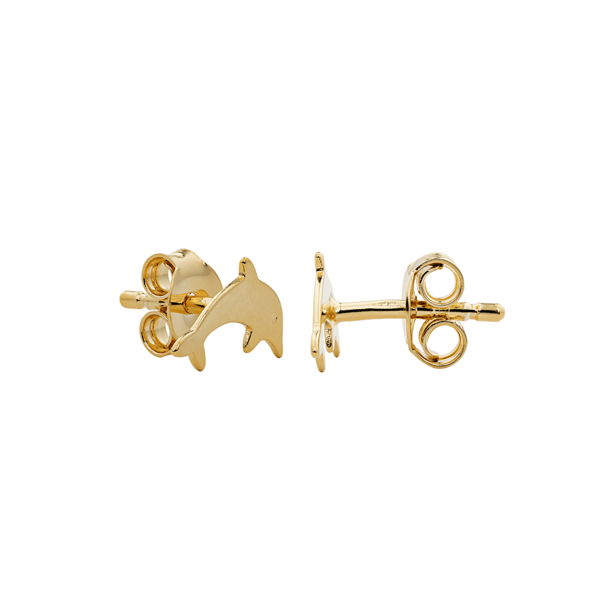 Boucles D'oreilles Plaqué Or Dauphin 5.5*11mm