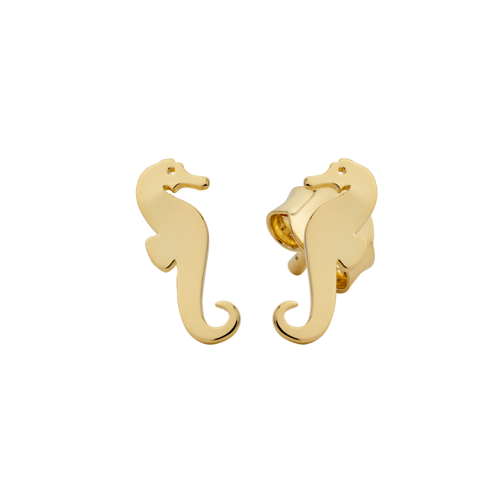 Boucles D'oreilles Plaqué Or Hyppocampe 4*10mm