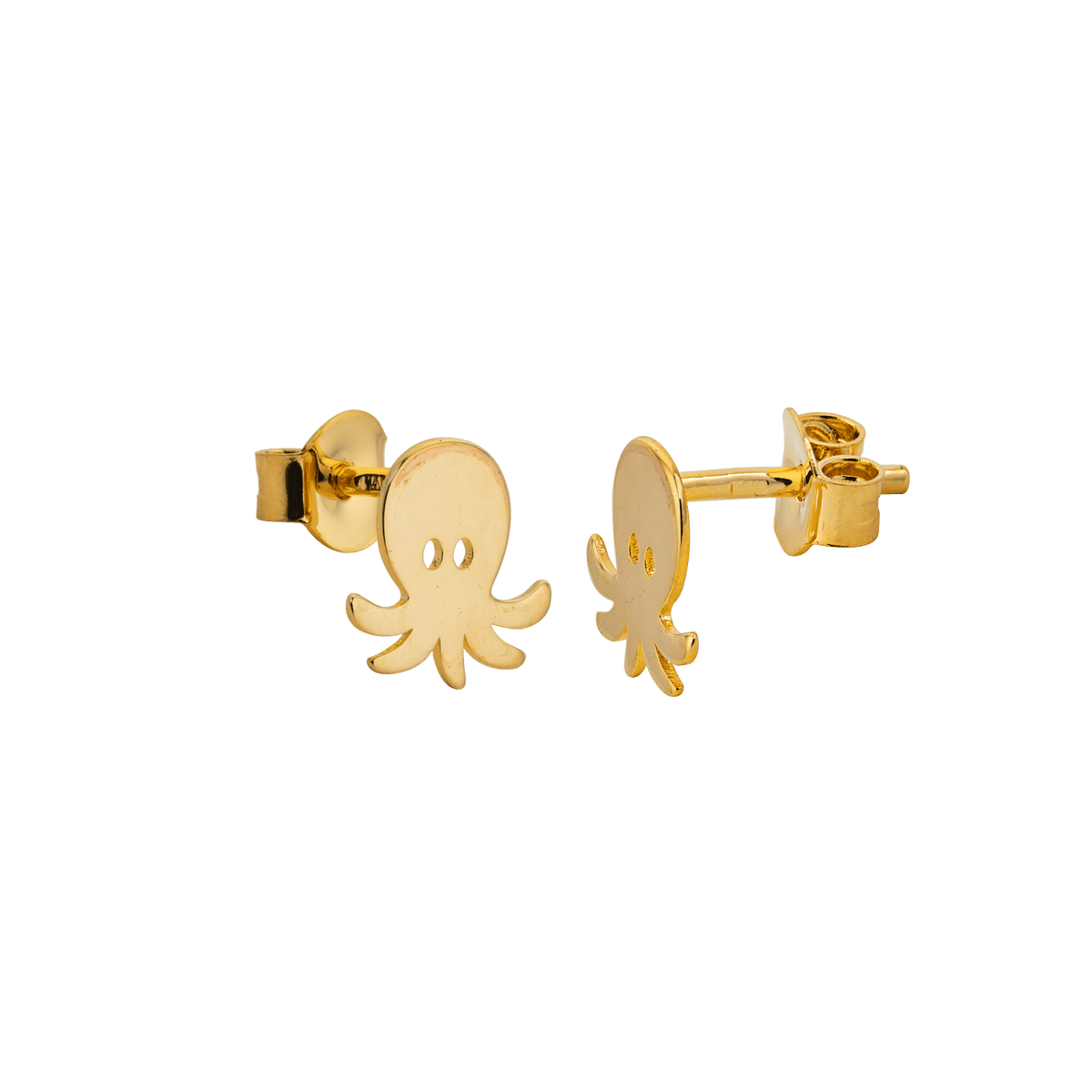 Boucles D'oreilles Plaqué Or Pieuvre 8.2*7.9mm