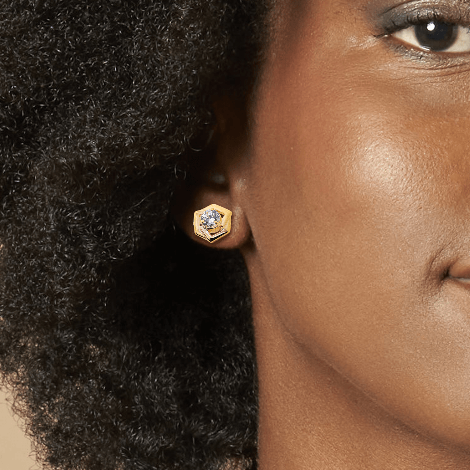 Boucles D'oreilles Plaqué Or 10mm Zirconium 5mm