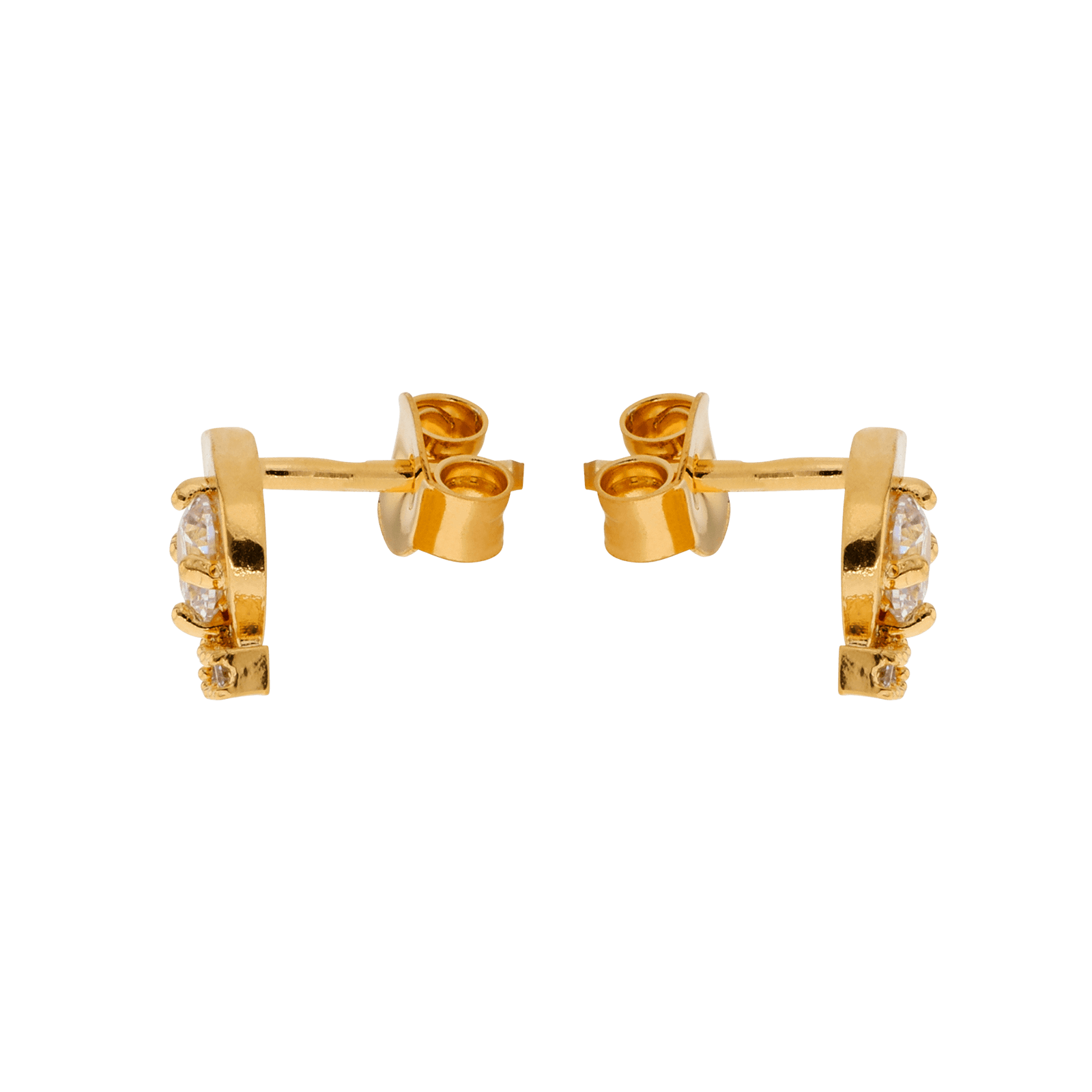 Boucles D'oreilles Fantaisie Zirconium 7*11mm Plaqué Or