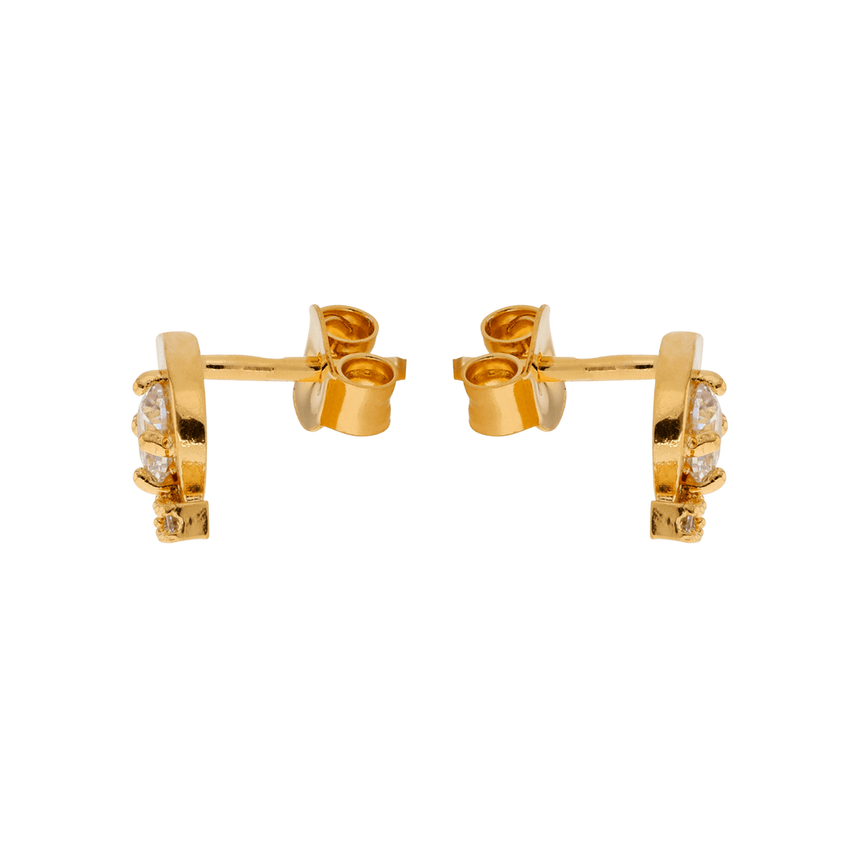Boucles D'oreilles Plaqué Or Fantaisie 7*11mm Zirconium Centre 4mm