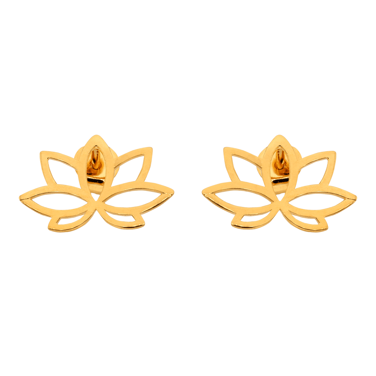 Boucles D'oreilles Plaqué Or Fleur De Lotus 15*10mm