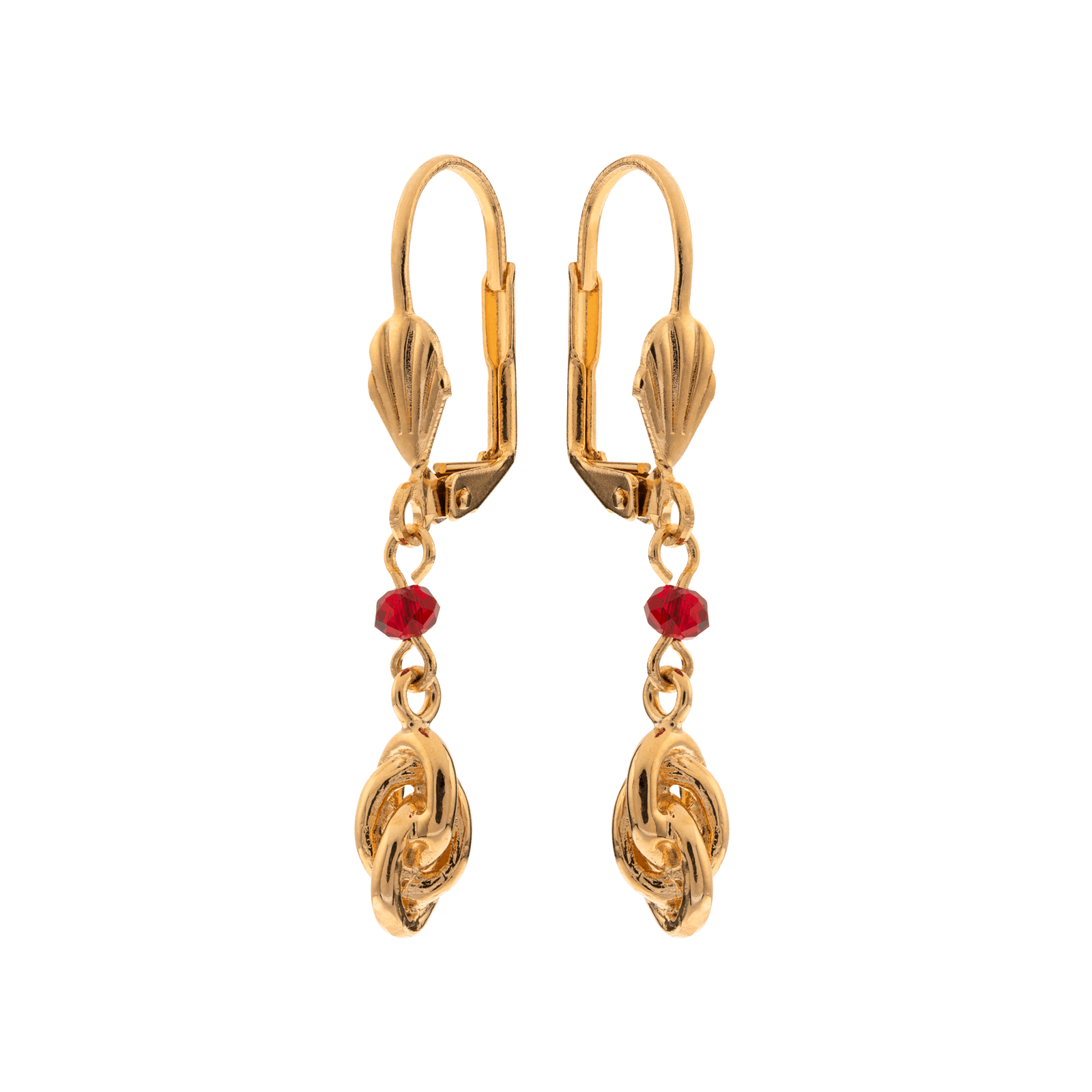 Boucles D'oreilles Nœud Antillais 6mm Pendant37mm Plaqué Or