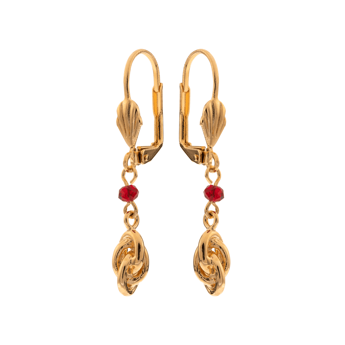 Boucles D'oreilles Nœud Antillais 6mm Pendant37mm Plaqué Or