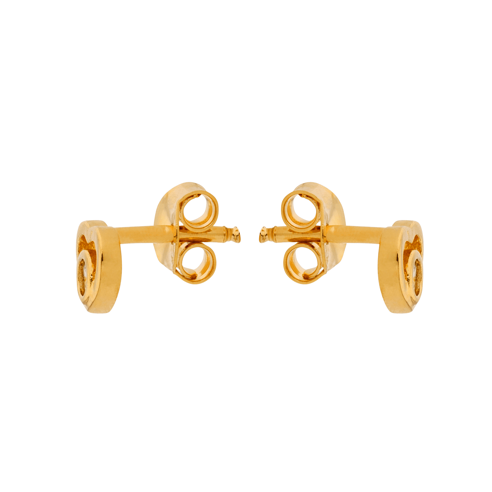 Boucles D'oreilles Cœur Zirconium 6mm Plaqué Or