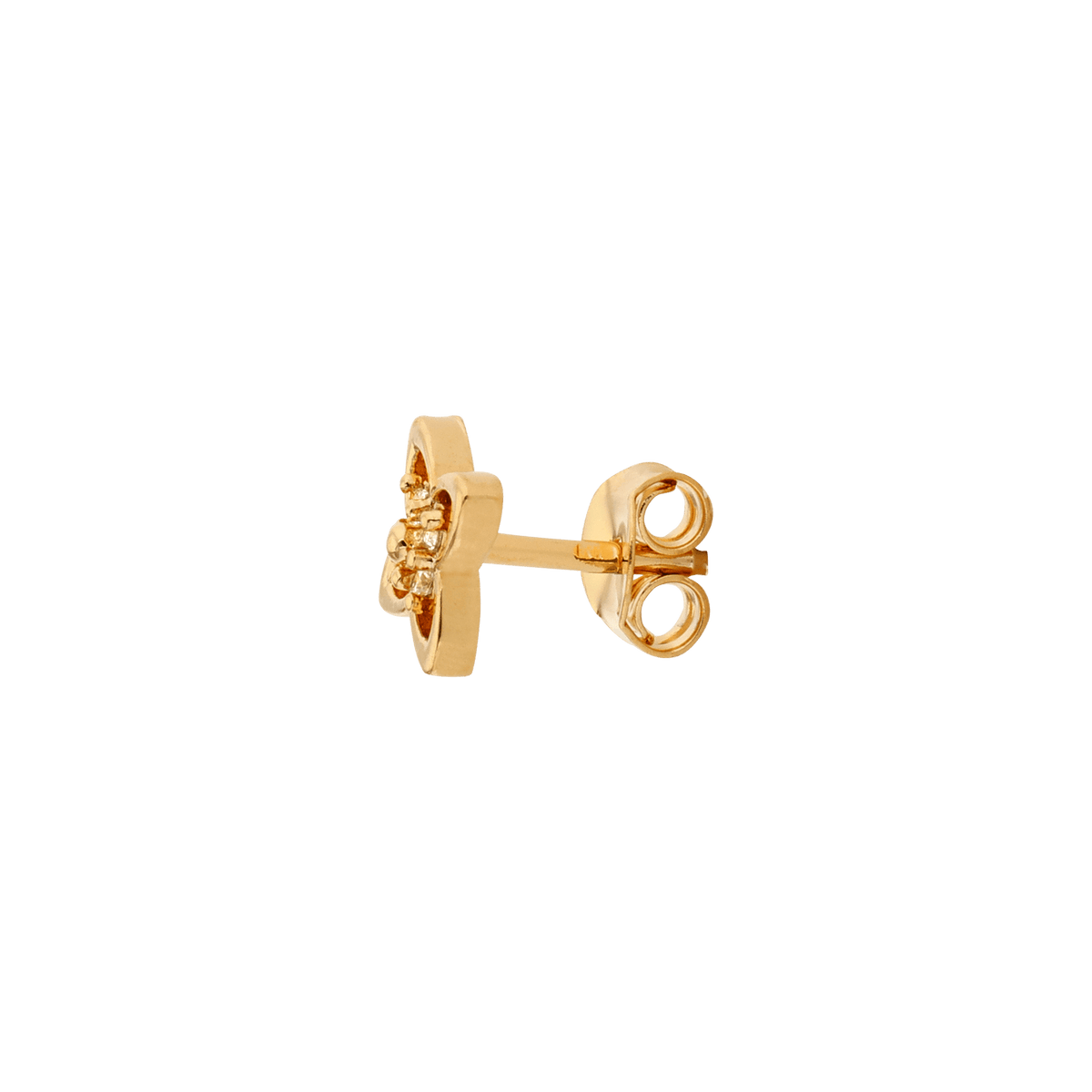 Boucles D'oreilles Plaqué Or Fleur 8mm Zirconium 2mm