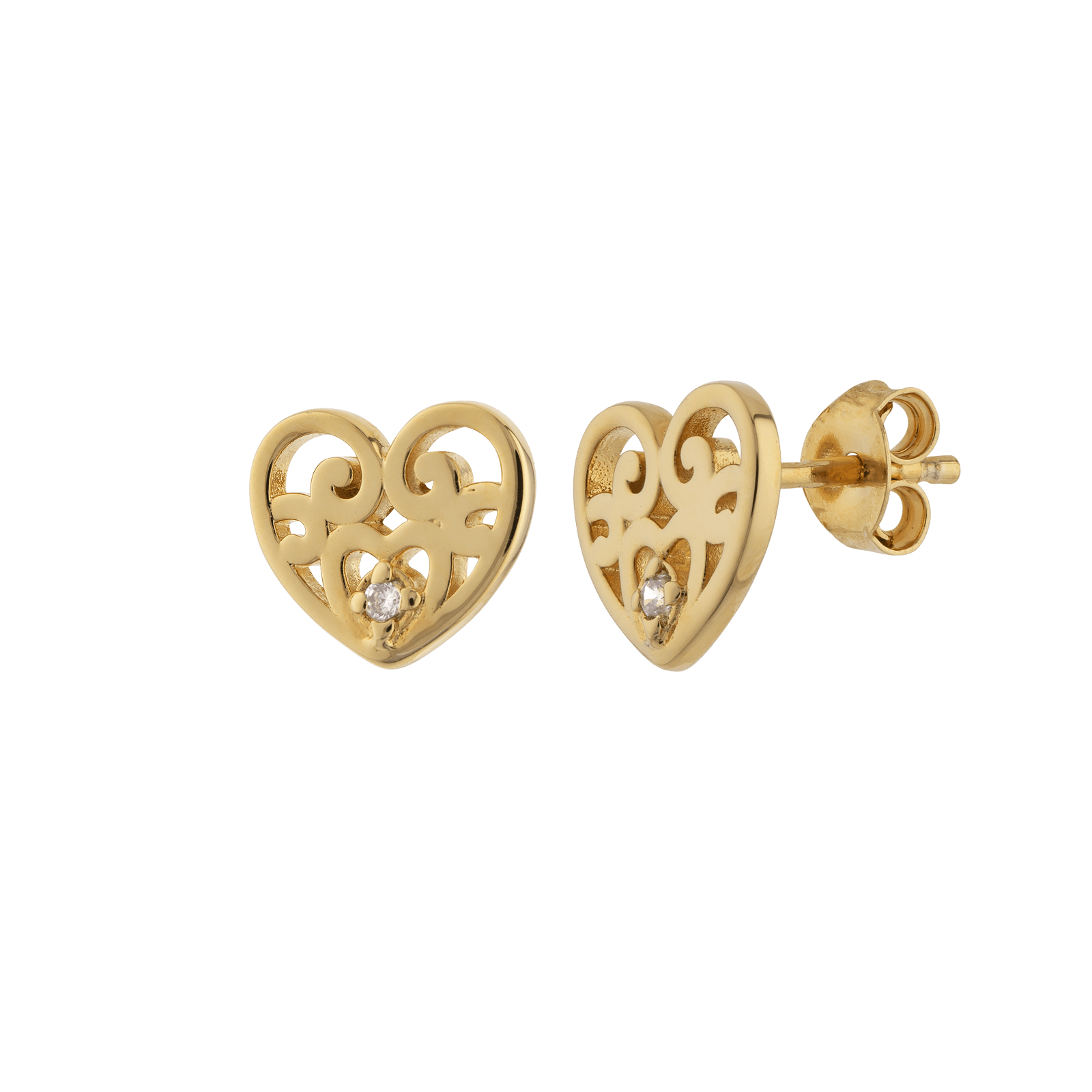 Boucles d'Oreilles pour coeur fantaisie 1 Oxyde de Zirconium
